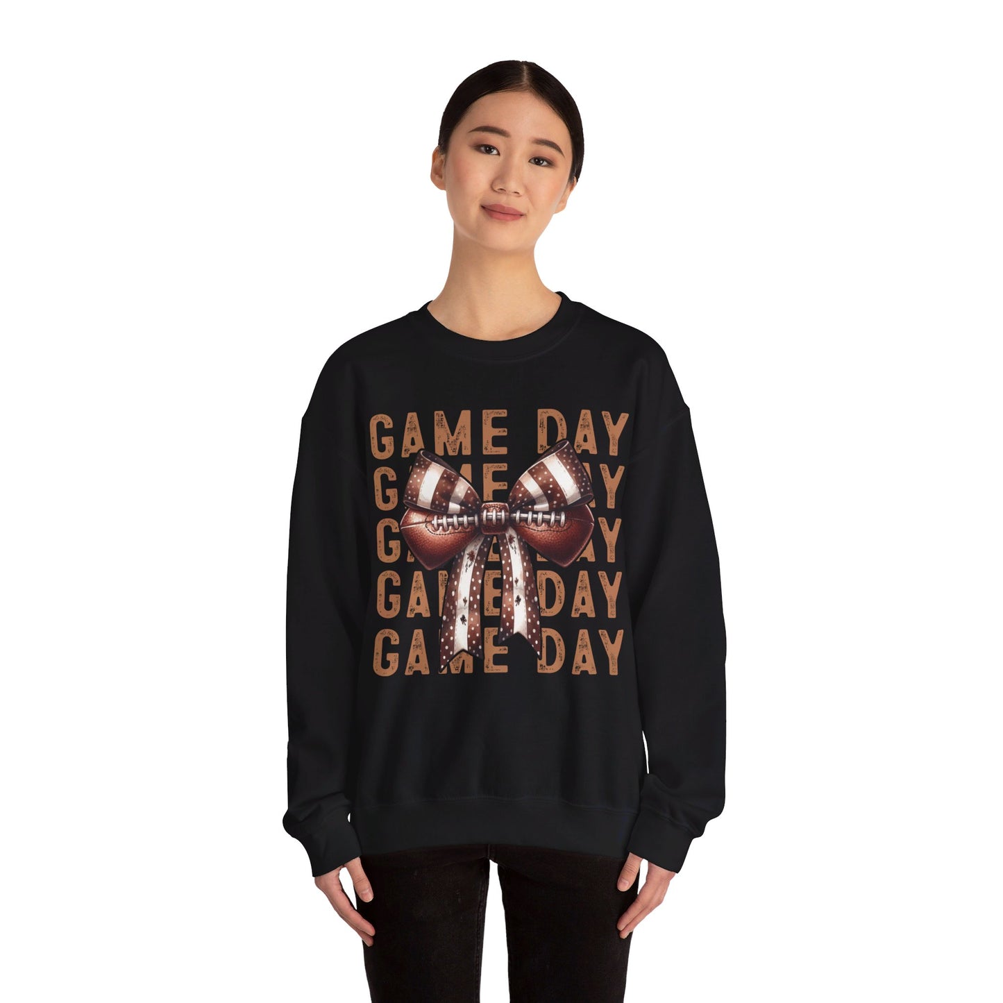 Game Day Football Bow - Unisex Heavy Blend™ Crewneck Sweatshirt