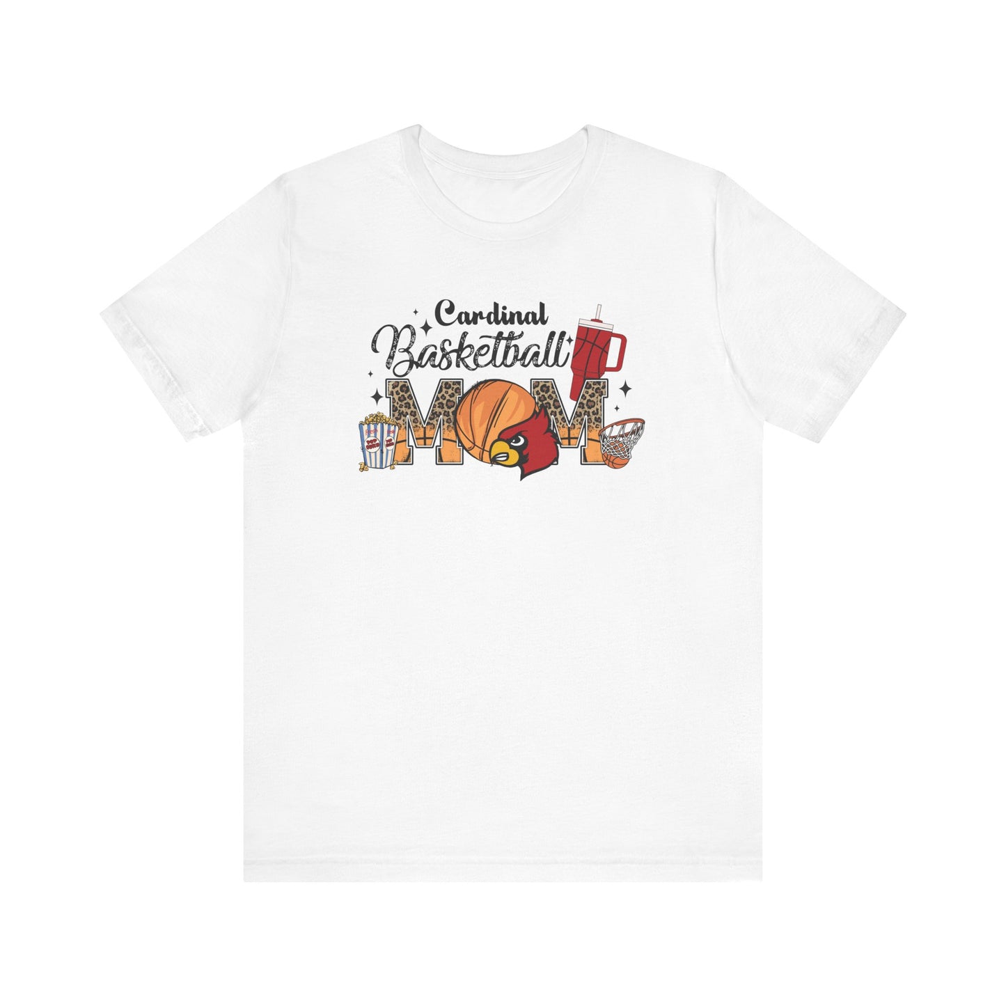 Cardinal Basketball Mom - Bella + Canvas Short Sleeve Tee
