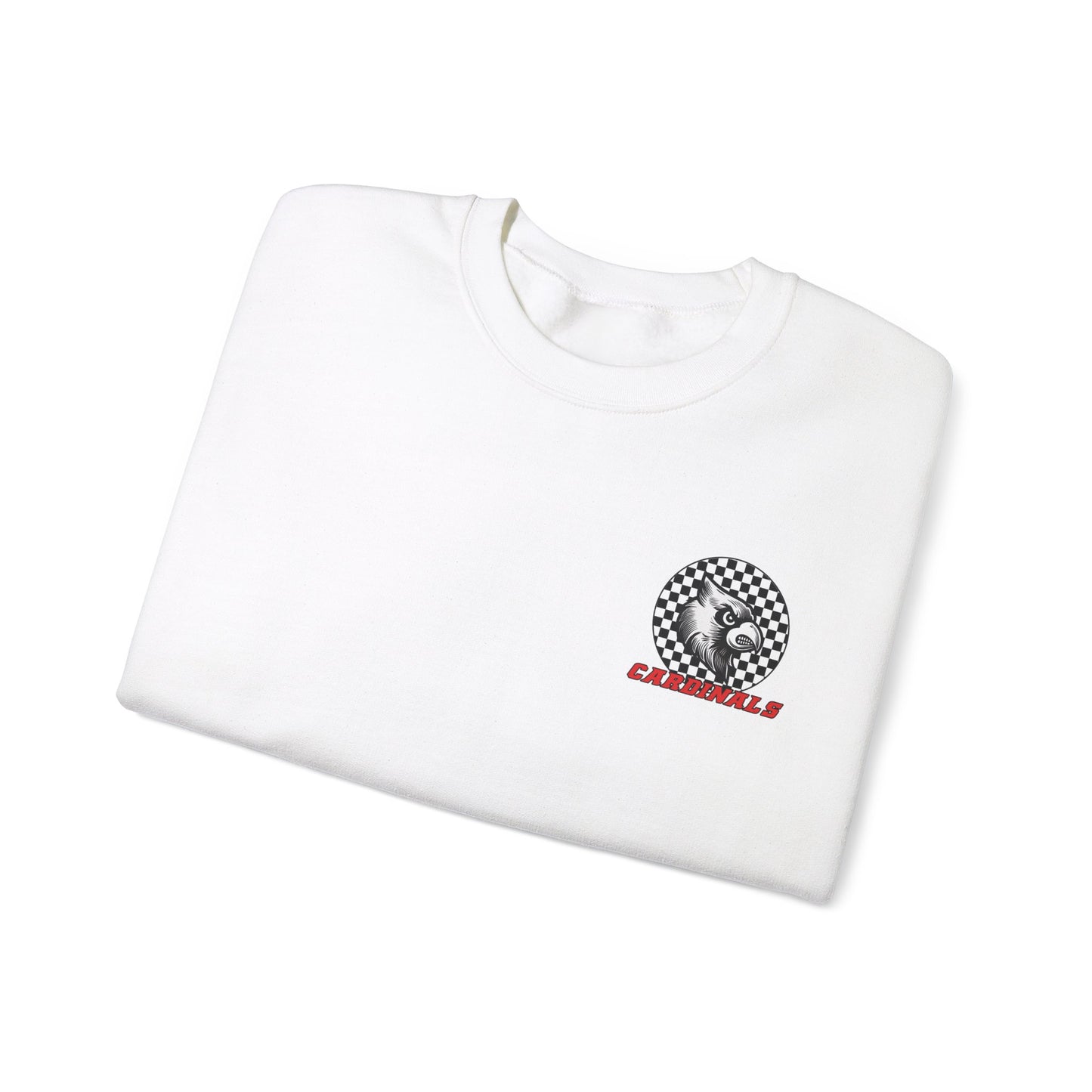 Black and White Checkered Cardinal - of Unisex Heavy Blend™ Crewneck Sweatshirt