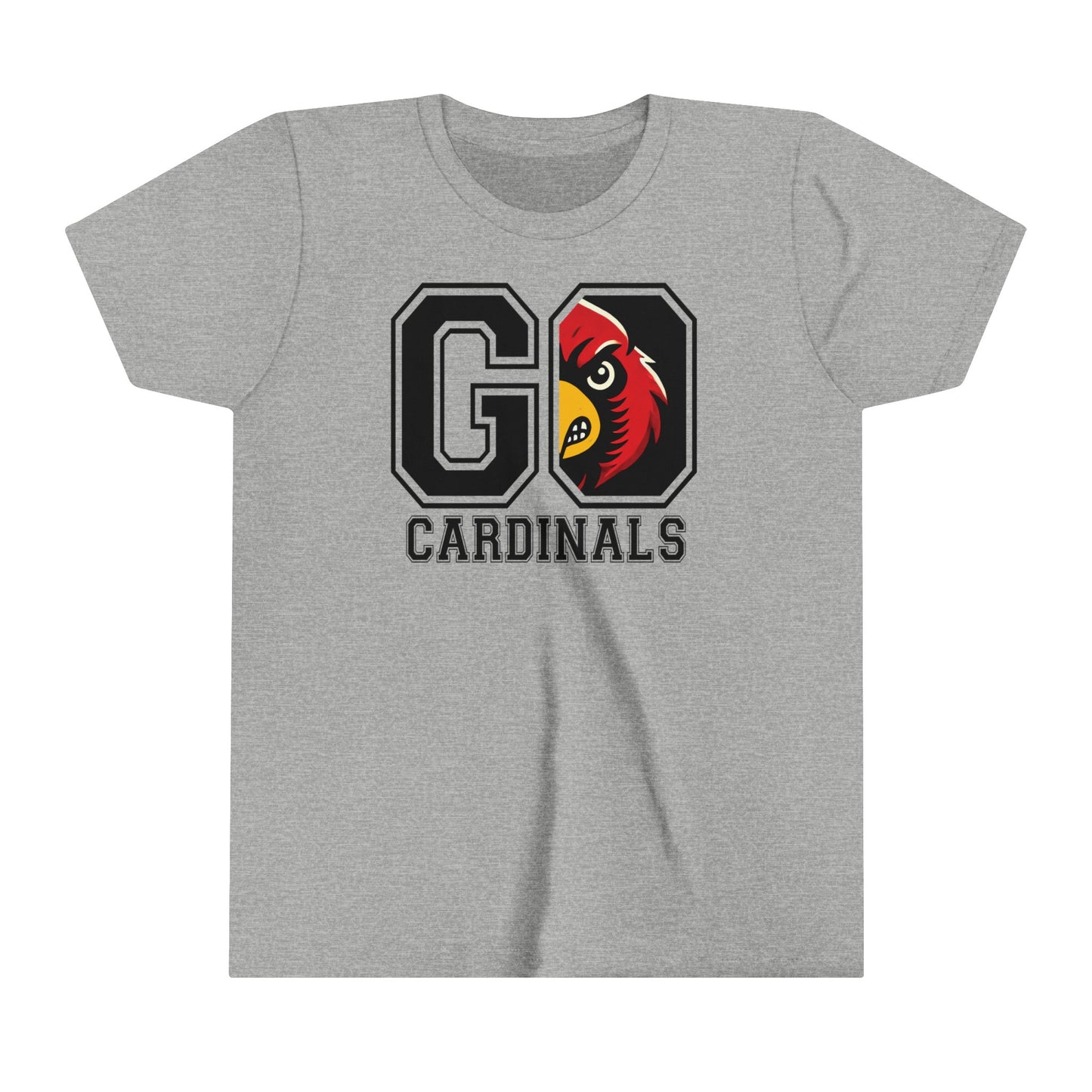 Go Cardinals Red Mascot - Bella + Canvas Youth Tee