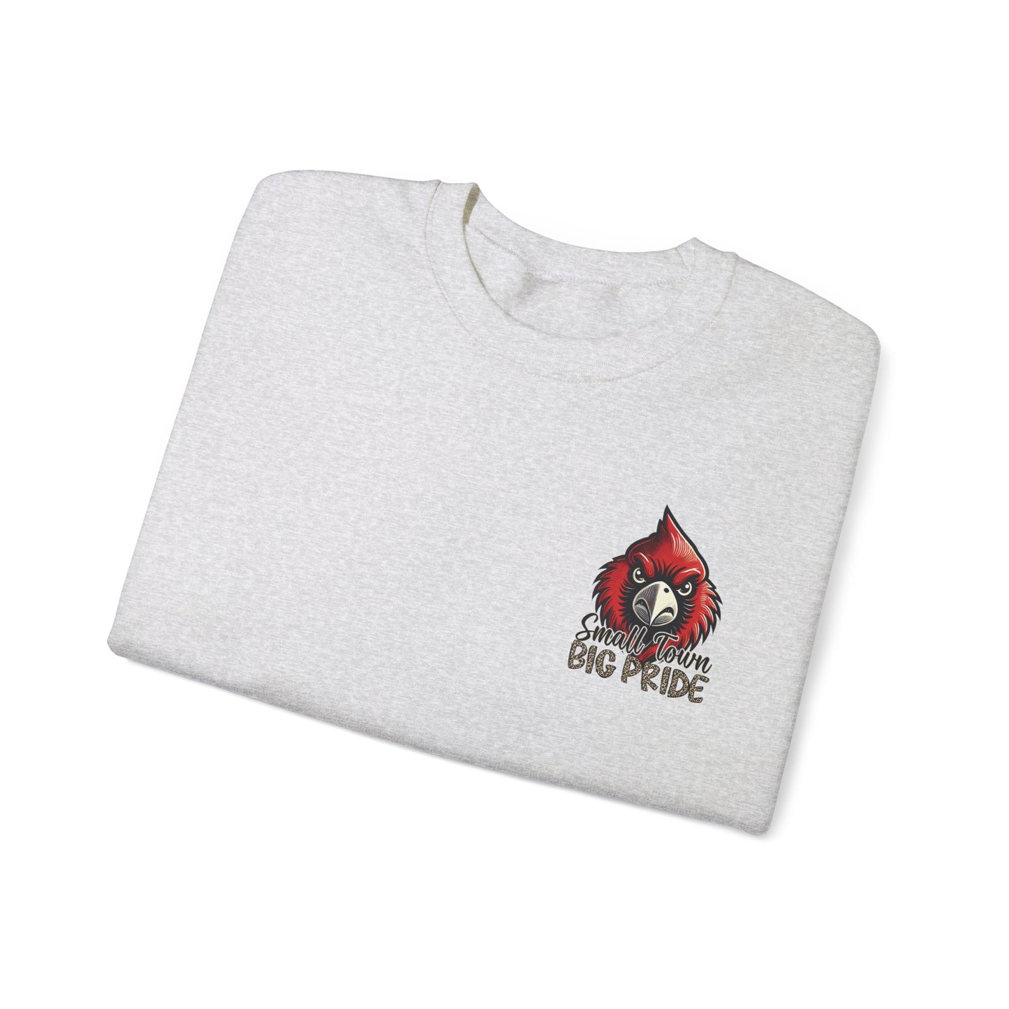 Cardinal Small Town Big Pride Back Design - Unisex Heavy Blend™ Crewneck Sweatshirt