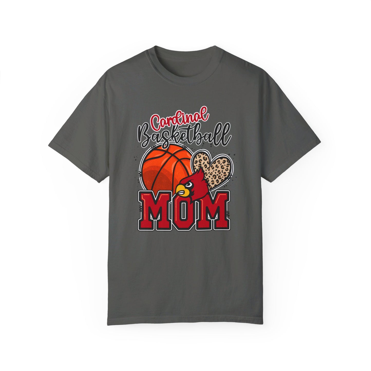 Cardinal Basketball Mom Leopard - Comfort Colors T-shirt