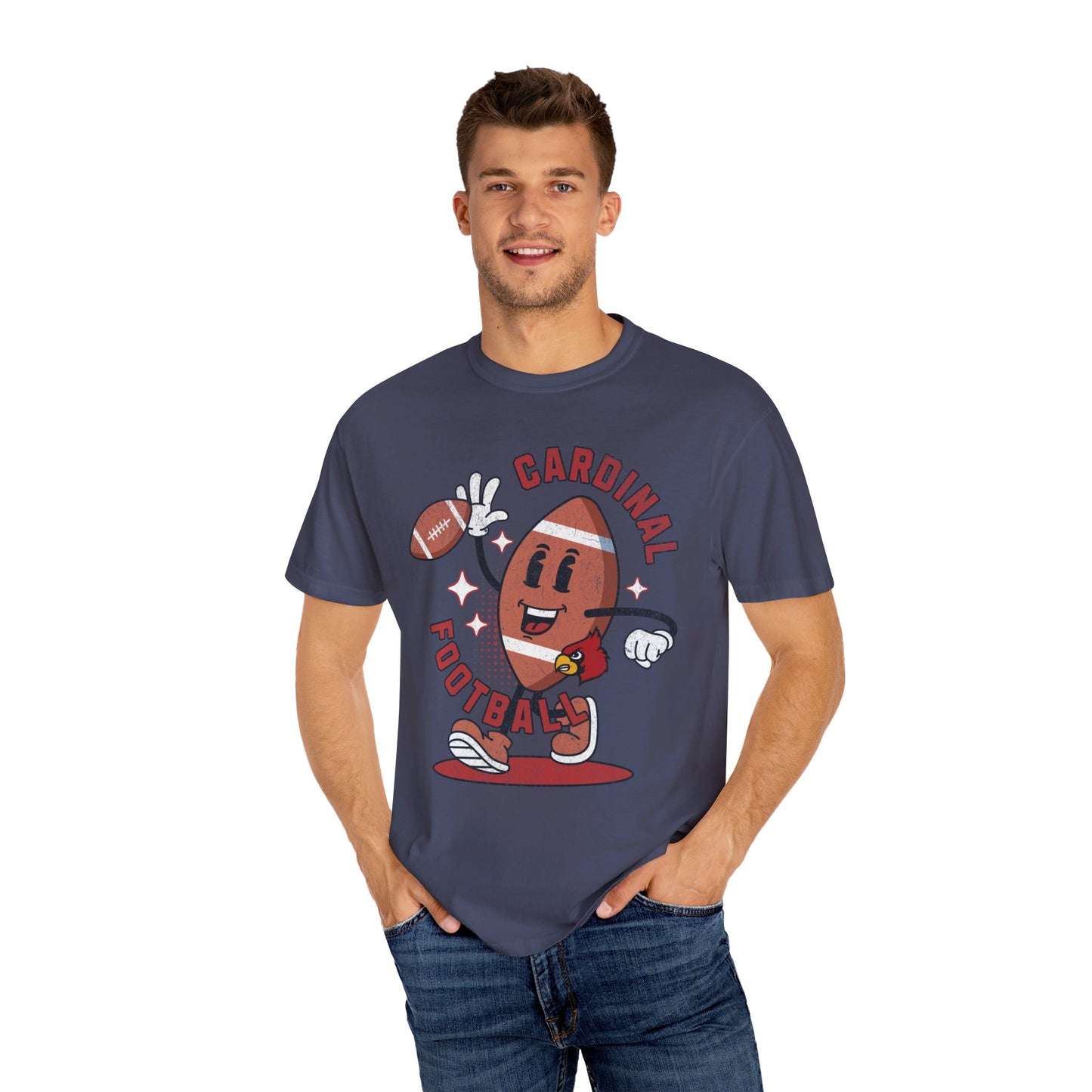 Retro Cardinal Football - Comfort Colors T-shirt