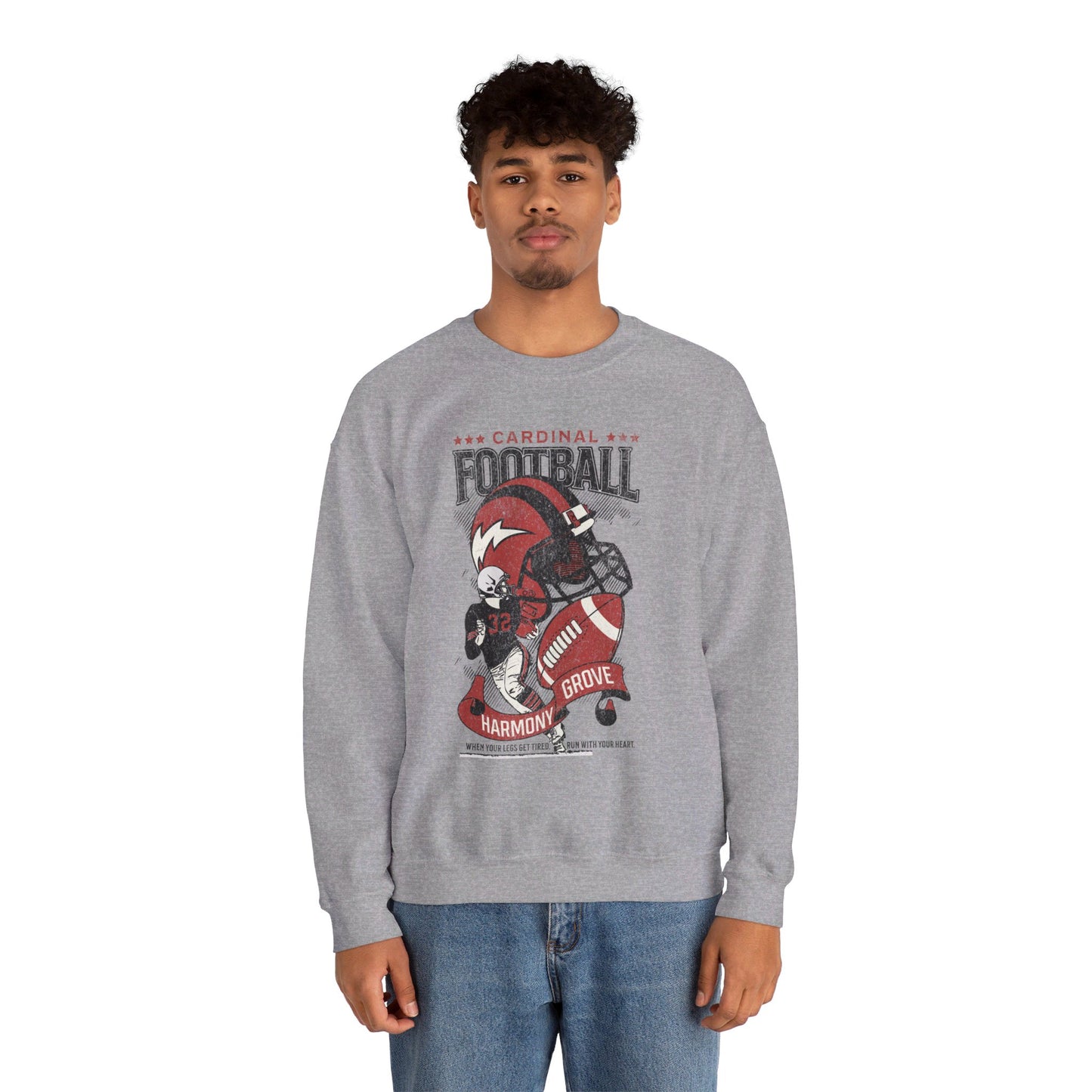 Vintage Cardinal Football - Unisex Heavy Blend™ Crewneck Sweatshirt