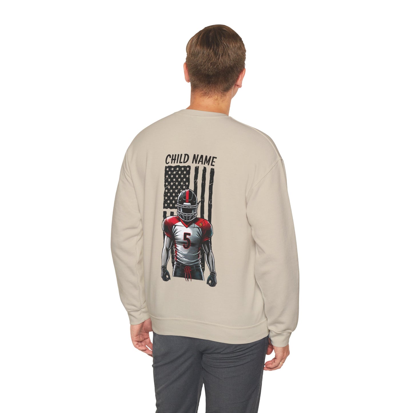 Football Dad Custom Player Name and Number - Unisex Heavy Blend™ Crewneck Sweatshirt