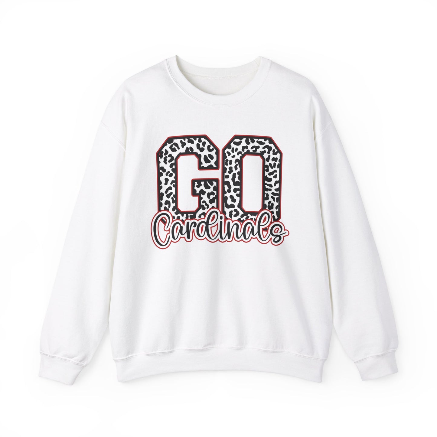 Go Cardinals Leopard Letters - Unisex Heavy Blend™ Crewneck Sweatshirt