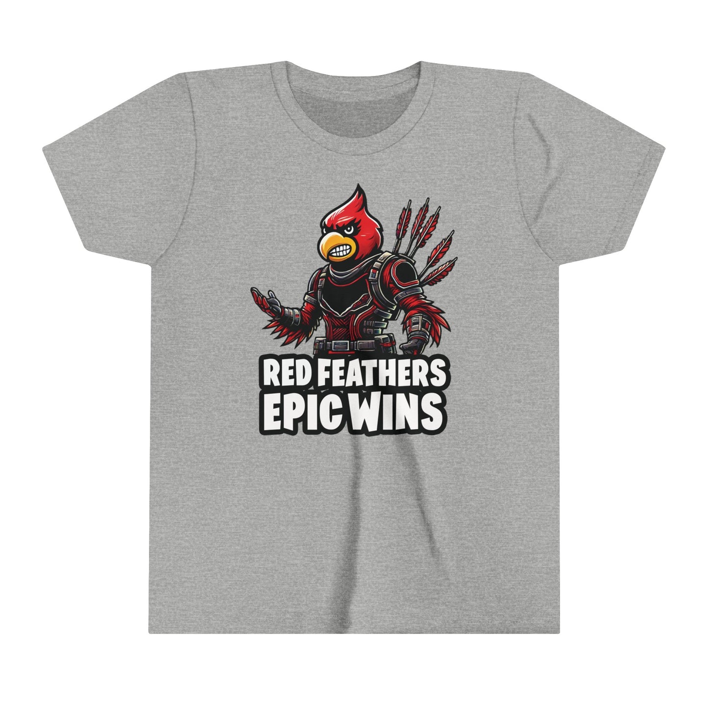 Red Feathers Epic Wins - Bella + Canvas Youth Tee