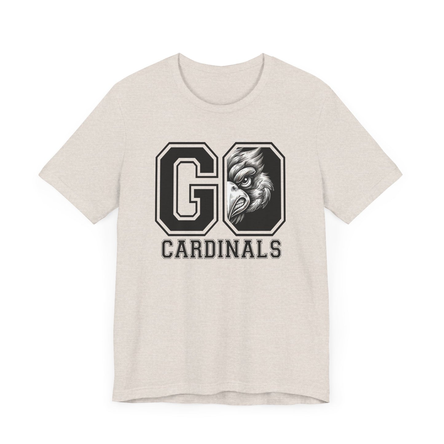 Go Cardinals Black and White - Bella + Canvas Short Sleeve Tee