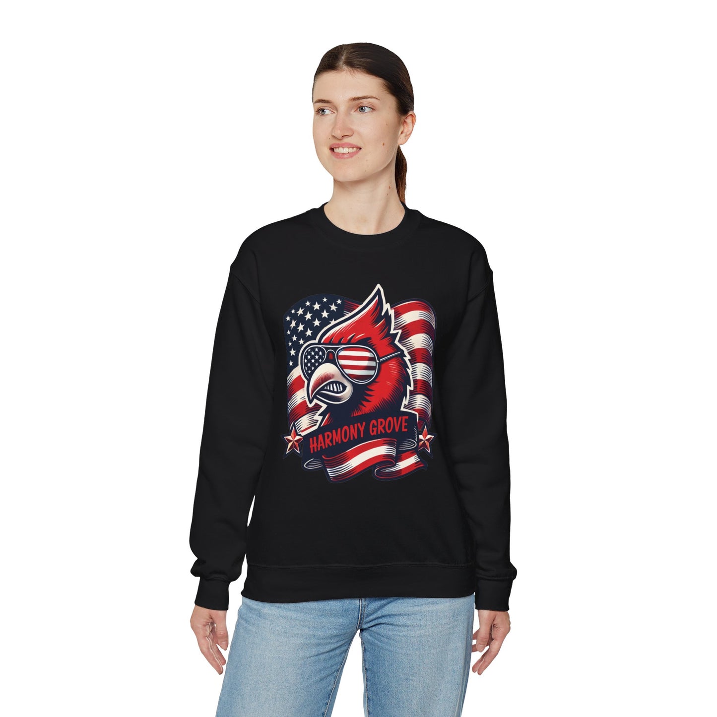 Patriotic Harmony Grove Cardinals - Unisex Heavy Blend™ Crewneck Sweatshirt