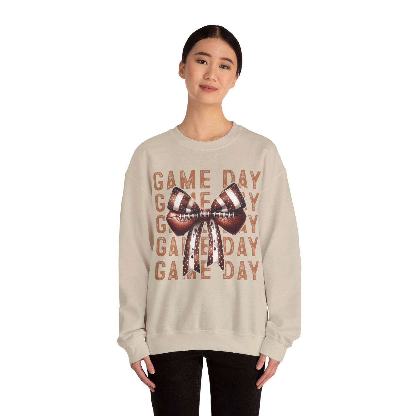 Game Day Football Bow - Unisex Heavy Blend™ Crewneck Sweatshirt