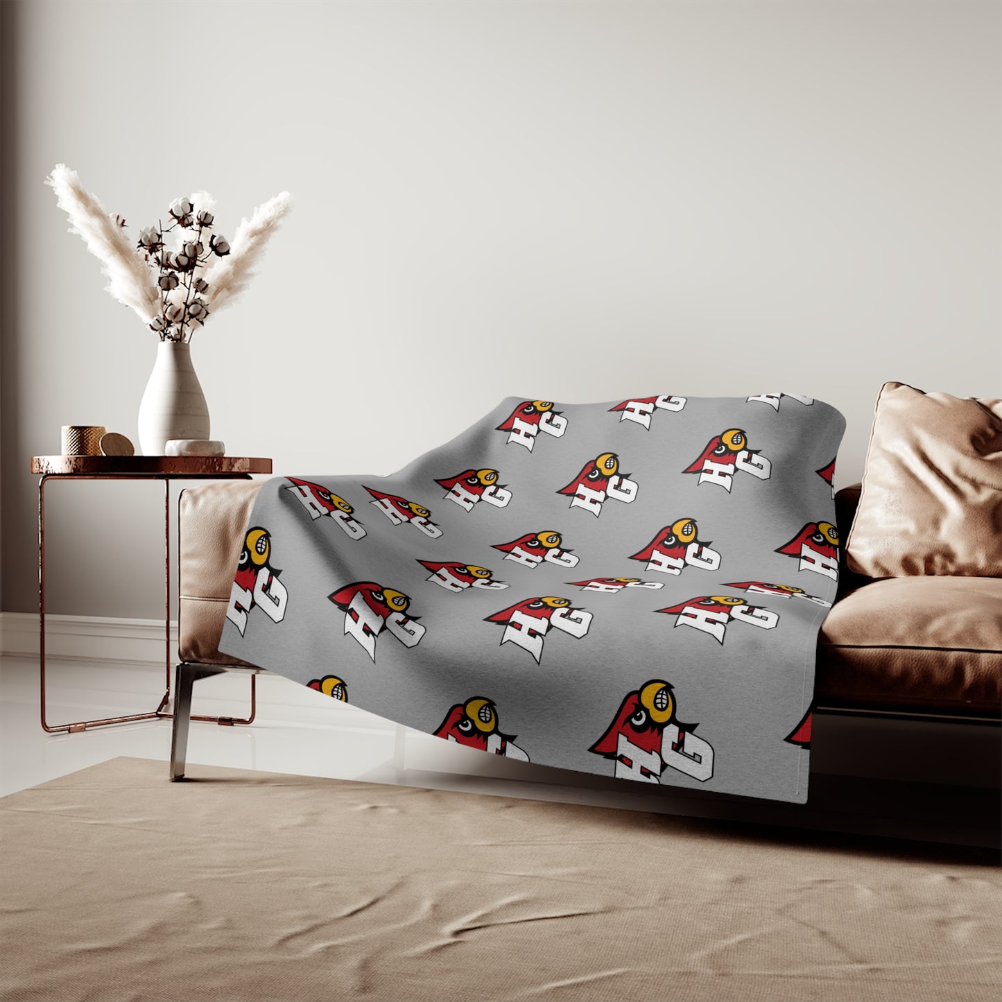Harmony Grove Cardinal Pattern Gray - Sweatshirt Blanket