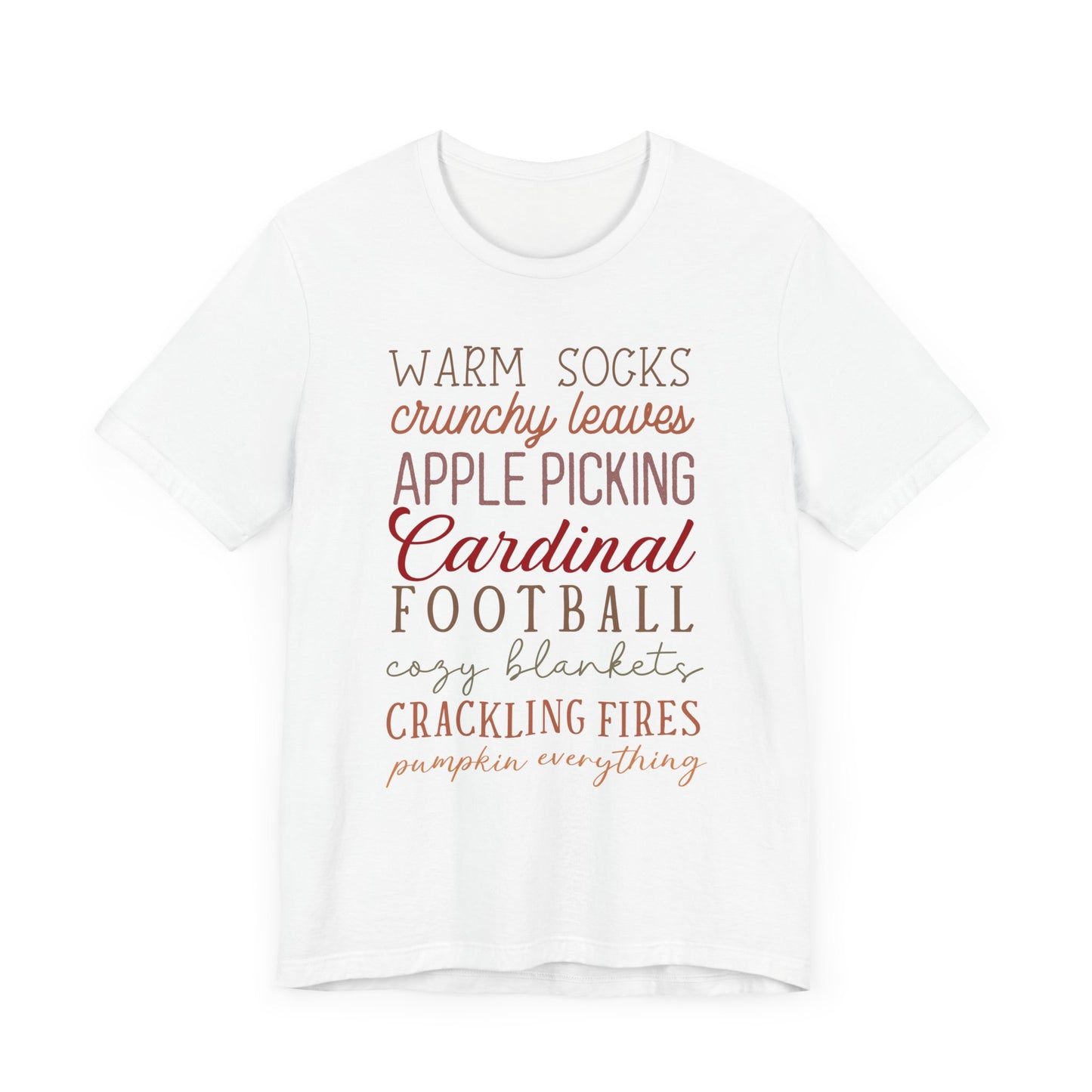 Fall Sayings Cardinal Football - Bella + Canvas Short Sleeve Tee