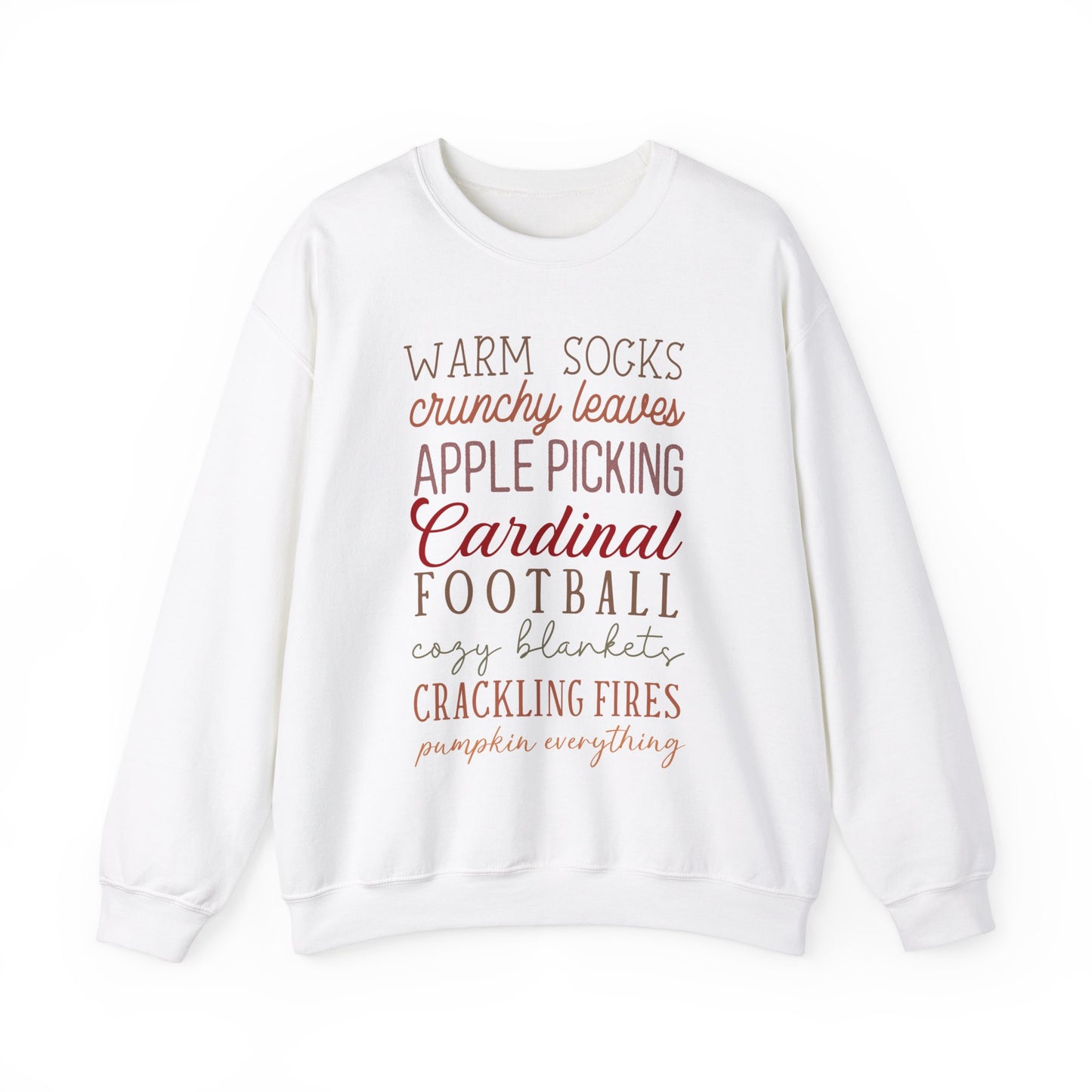 Fall Sayings Cardinal Football - Unisex Heavy Blend™ Crewneck Sweatshirt