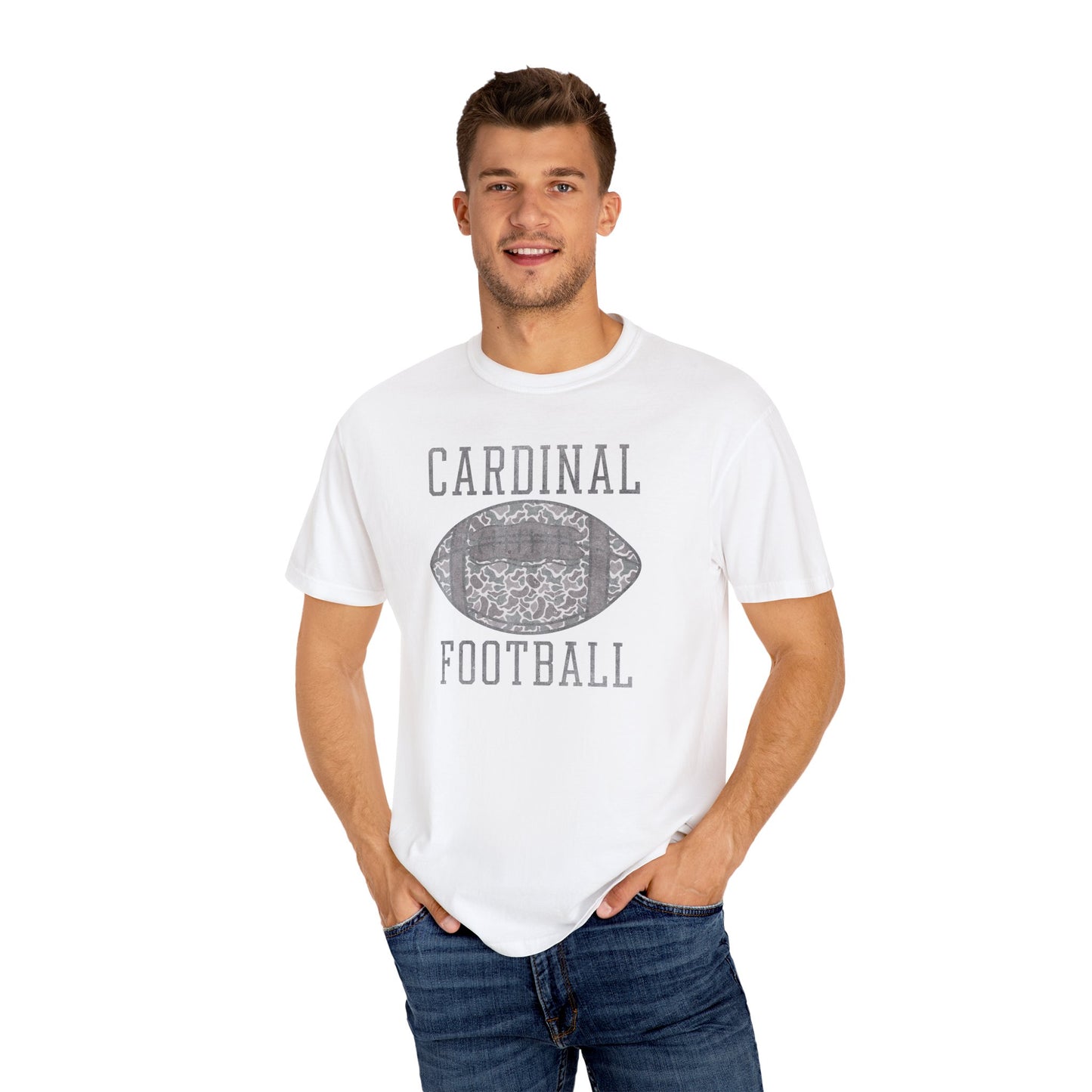 Old School Camo Distressed Football - Comfort Colors T Shirt