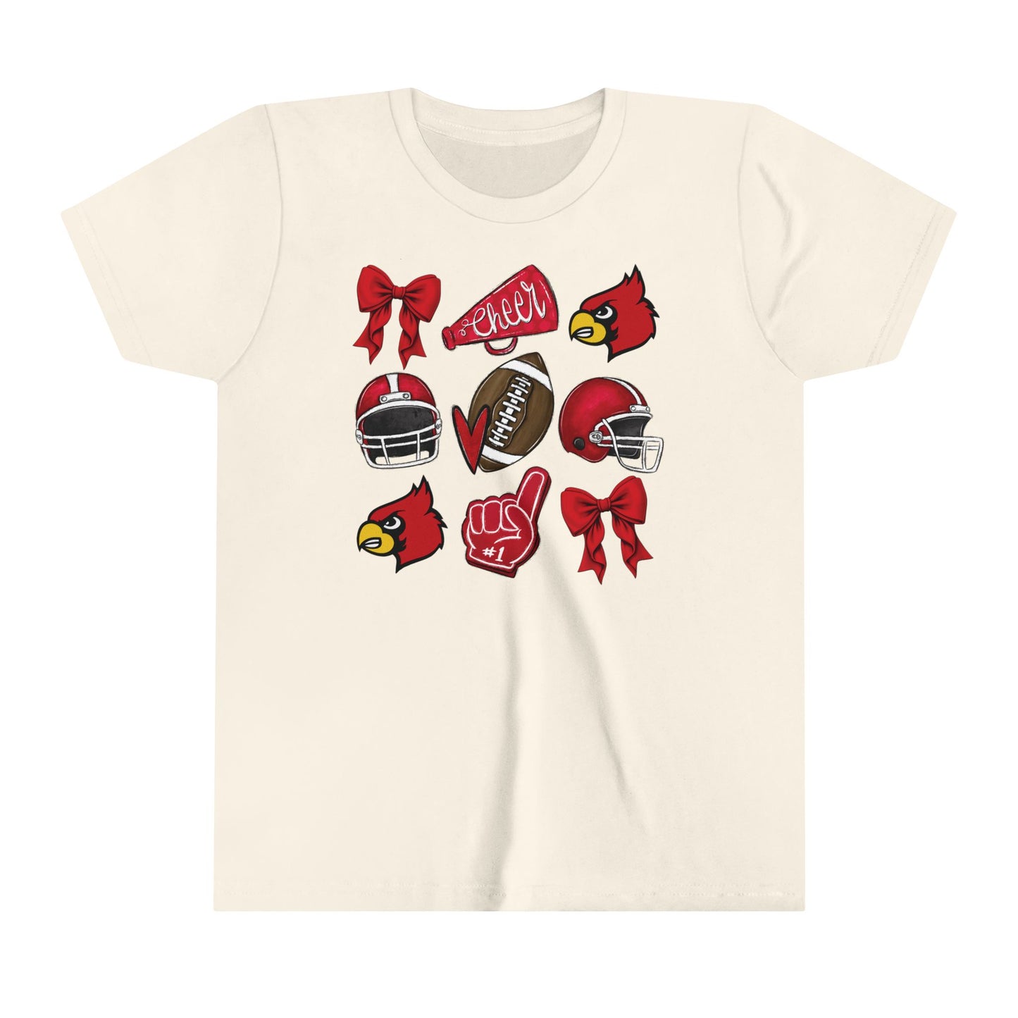 Football and Cheer Coquette - Bella + Canvas Youth Tee
