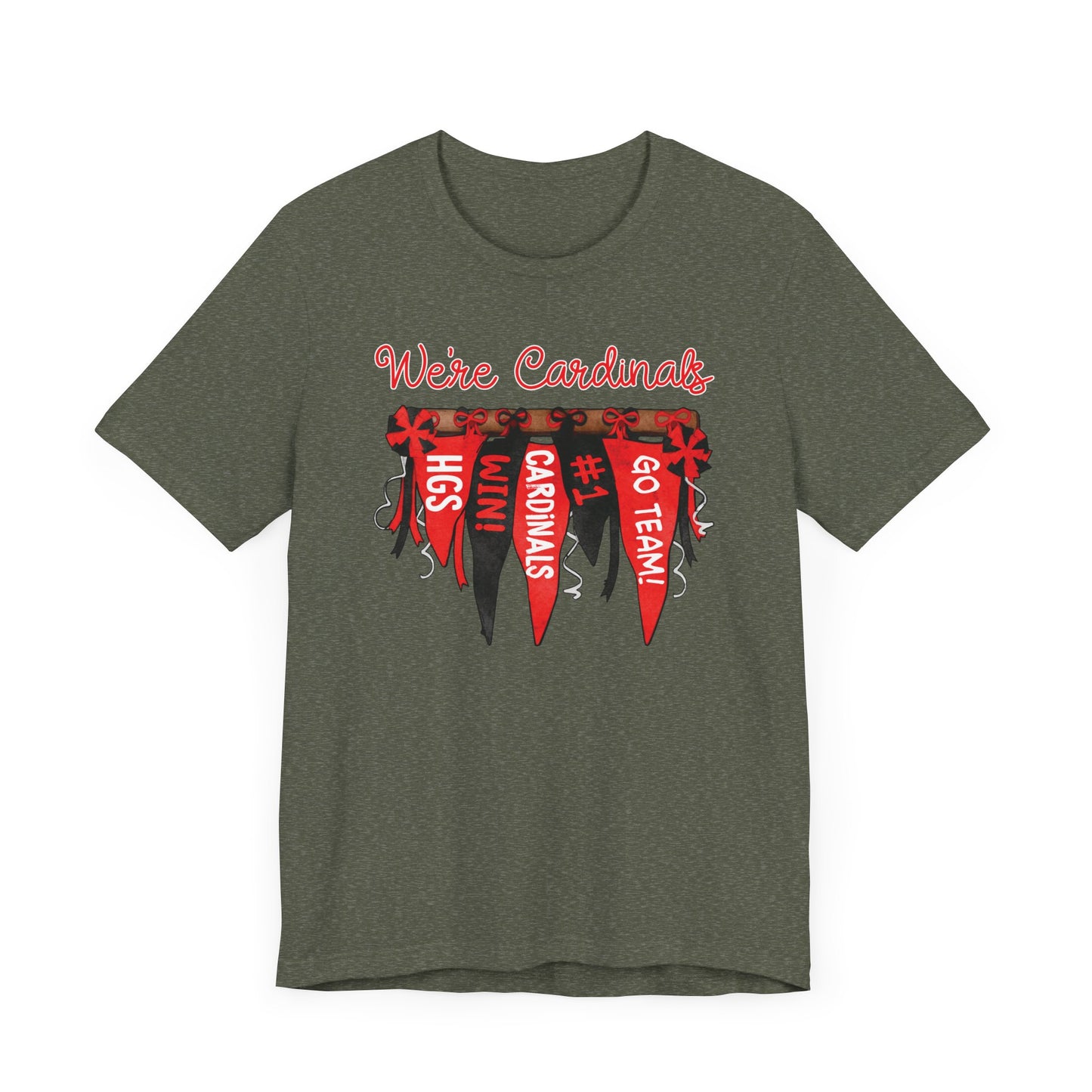 Cardinals Pennant Banner - Bella + Canvas Short Sleeve Tee