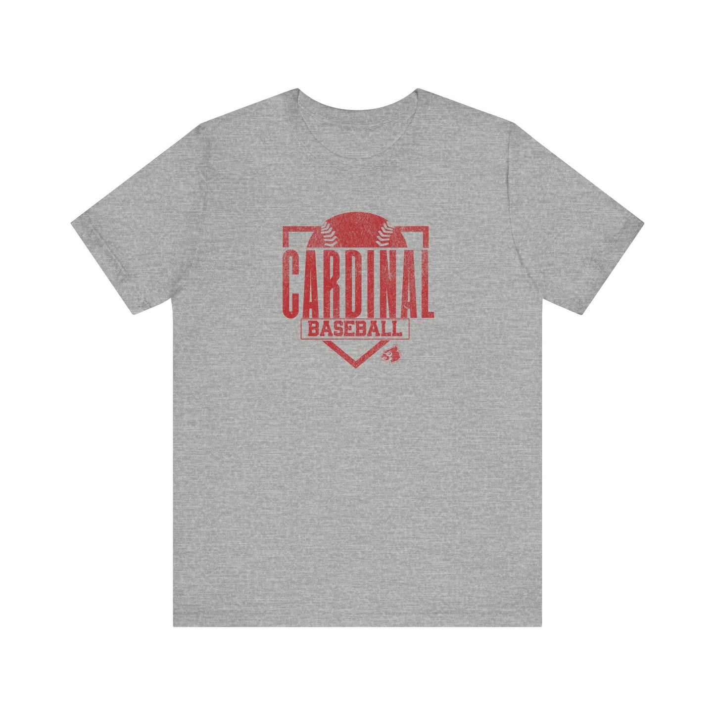Vintage Cardinal Baseball Plate - Bella + Canvas Short Sleeve Tee