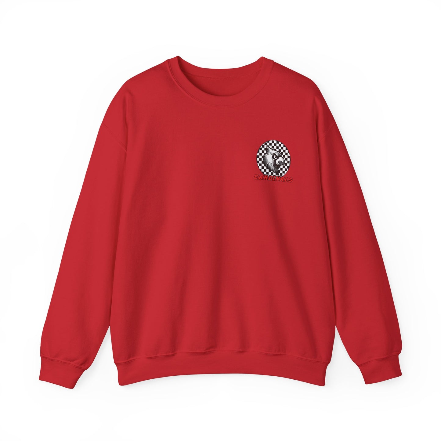 Black and White Checkered Cardinal - of Unisex Heavy Blend™ Crewneck Sweatshirt