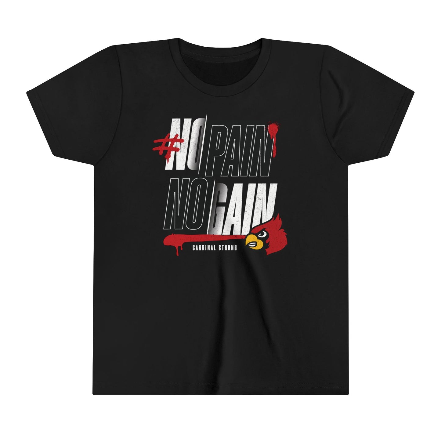 No Pain No Gain Cardinal - Bella + Canvas Youth Tee