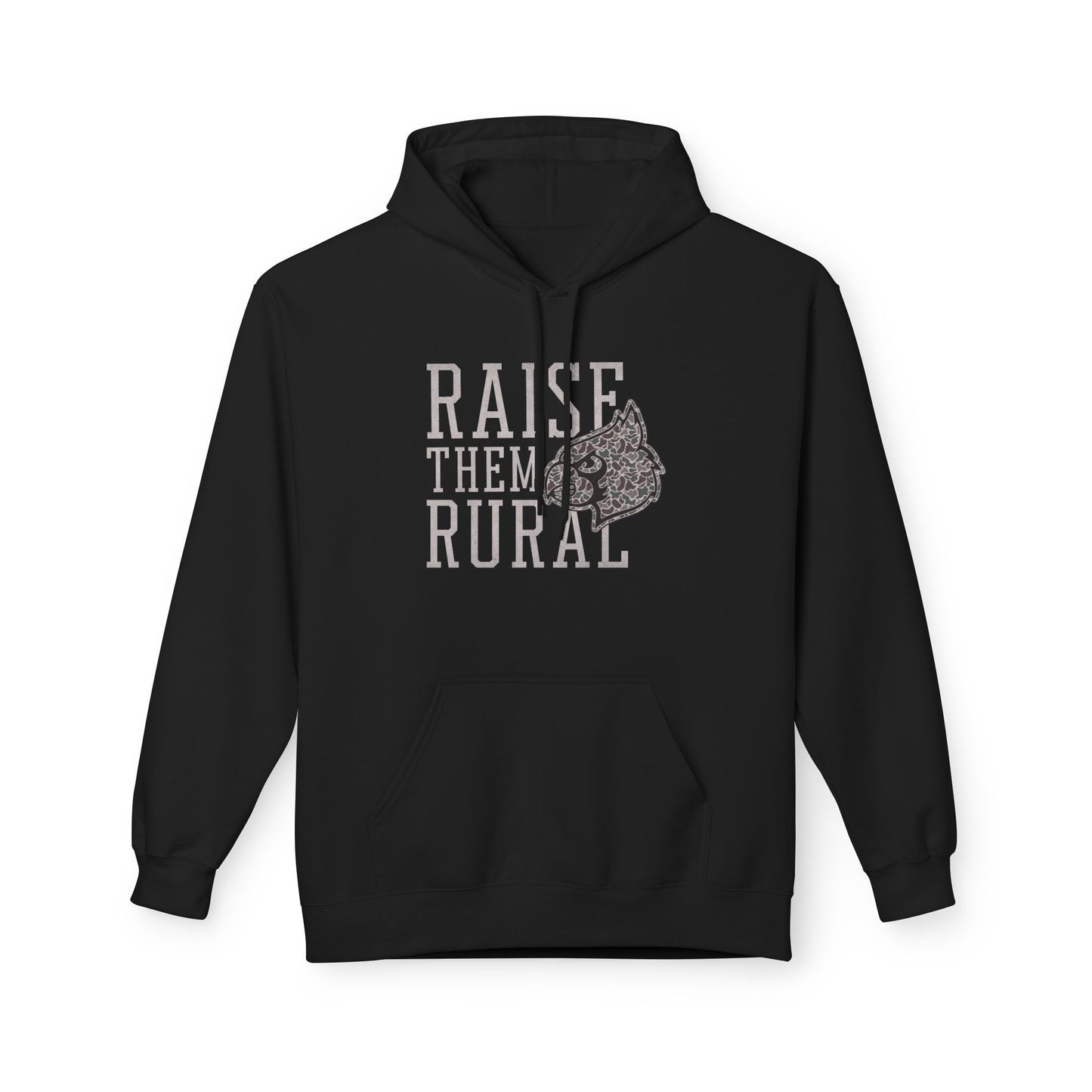 Old School Camo Raise them Rural Cardinal Football - Midweight Softstyle Fleece Hoodie