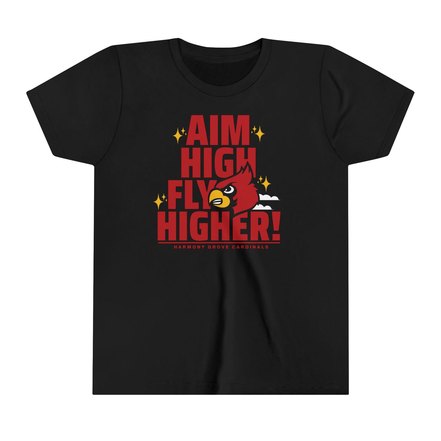 Aim High Fly Higher Cardinal - Bella + Canvas Youth Tee