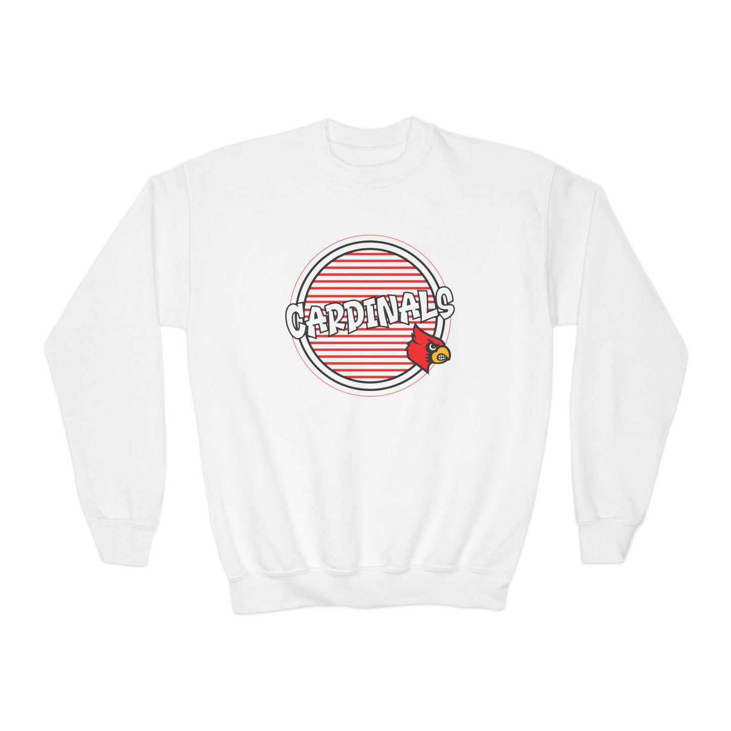 Cardinals Striped Circle - Youth Crew Sweatshirt