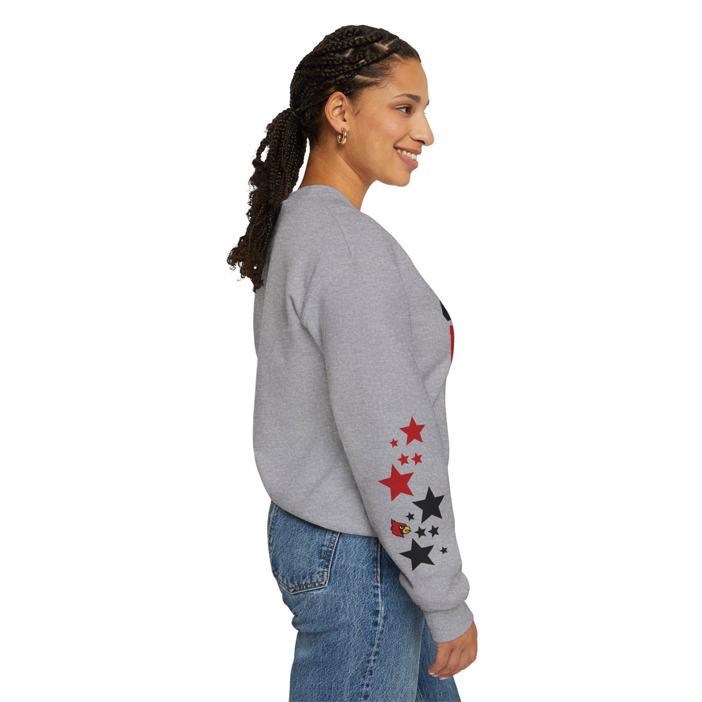 Cardinals Nation with Star Sleeves - Unisex Heavy Blend™ Crewneck Sweatshirt