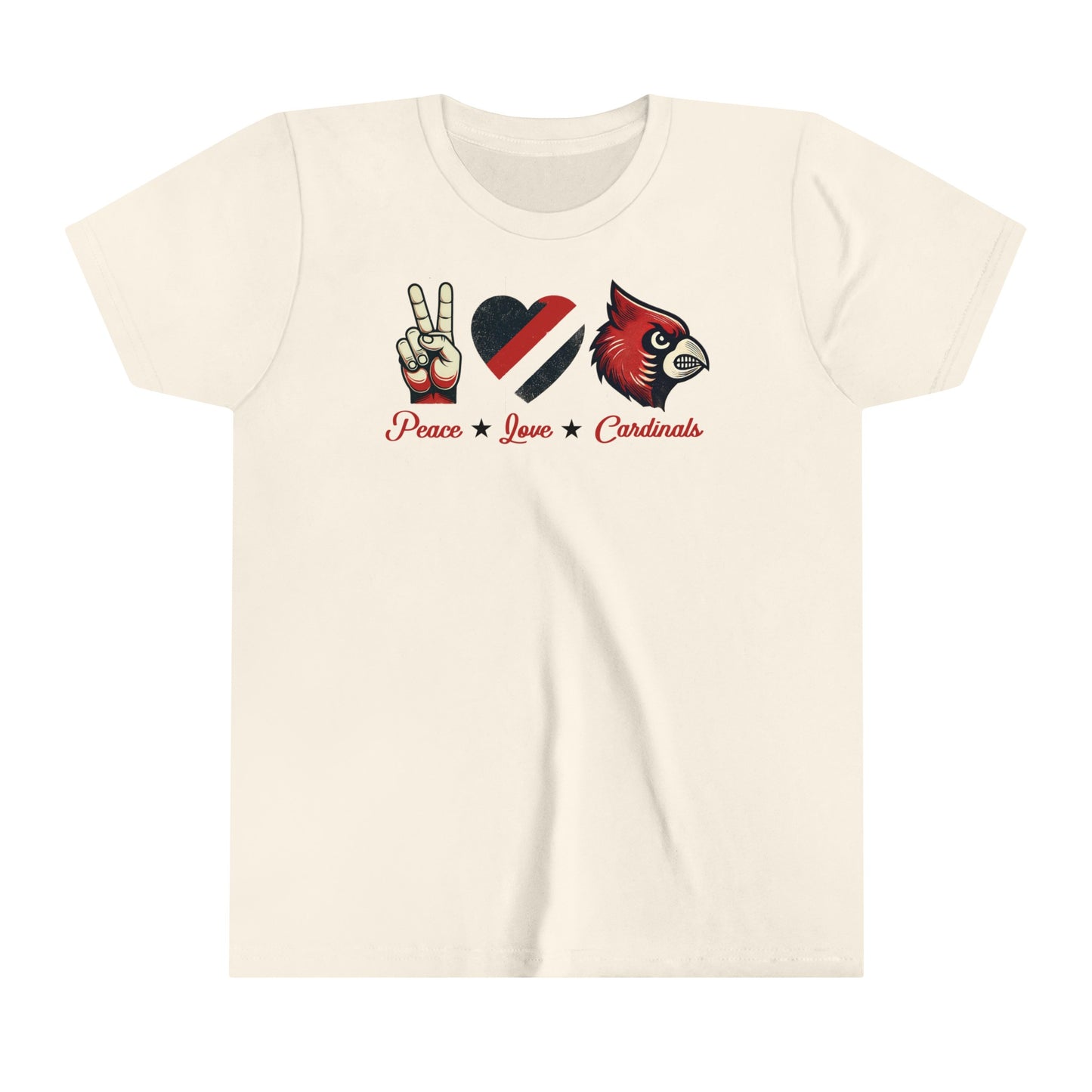 Peace Love Cardinals - Bella + Canvas Youth Tee