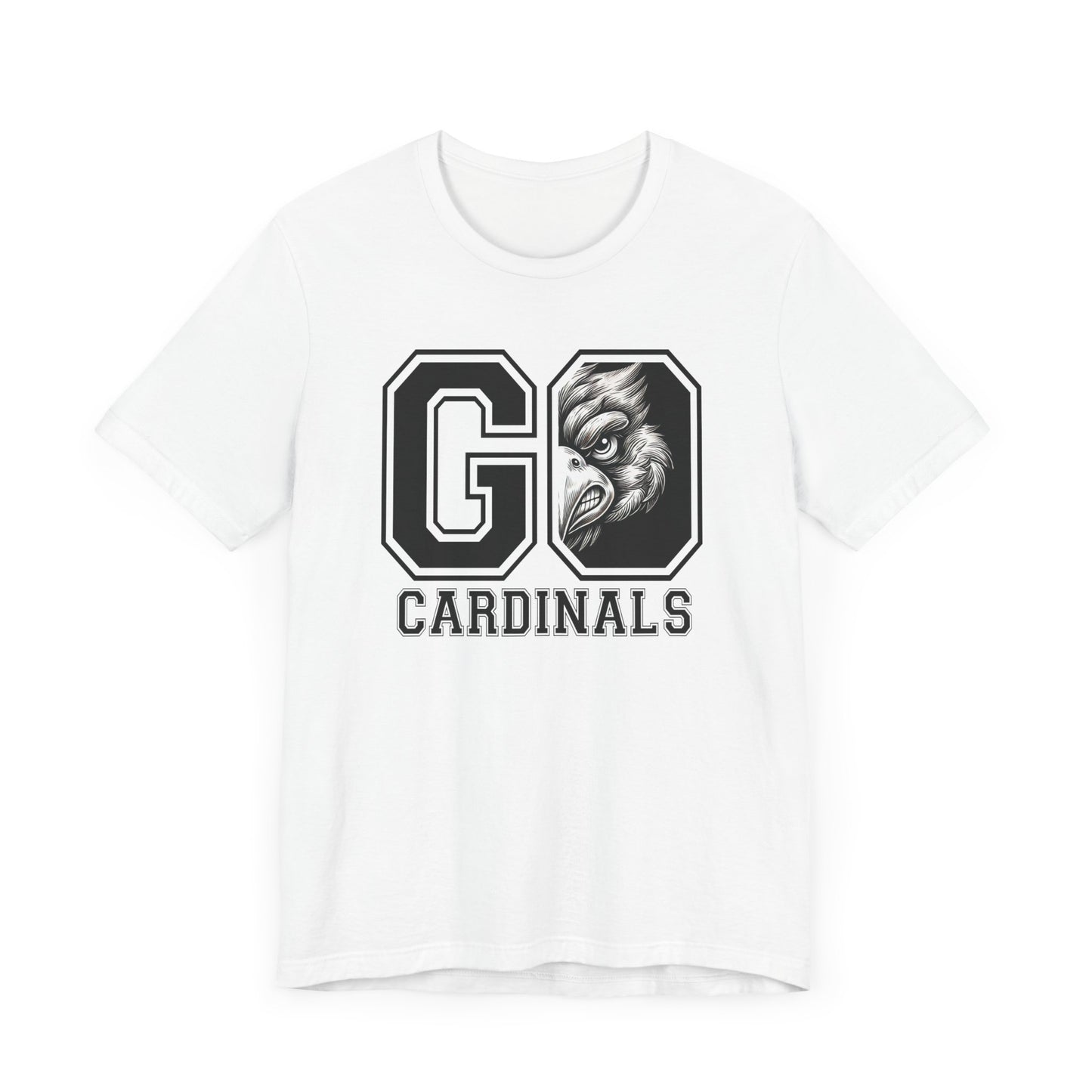 Go Cardinals Black and White - Bella + Canvas Short Sleeve Tee