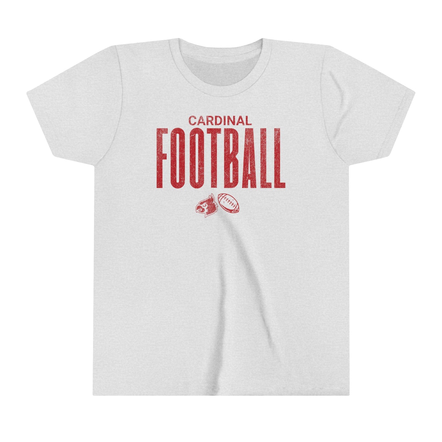 Vintage Cardinal Football - Bella + Canvas Youth Tee