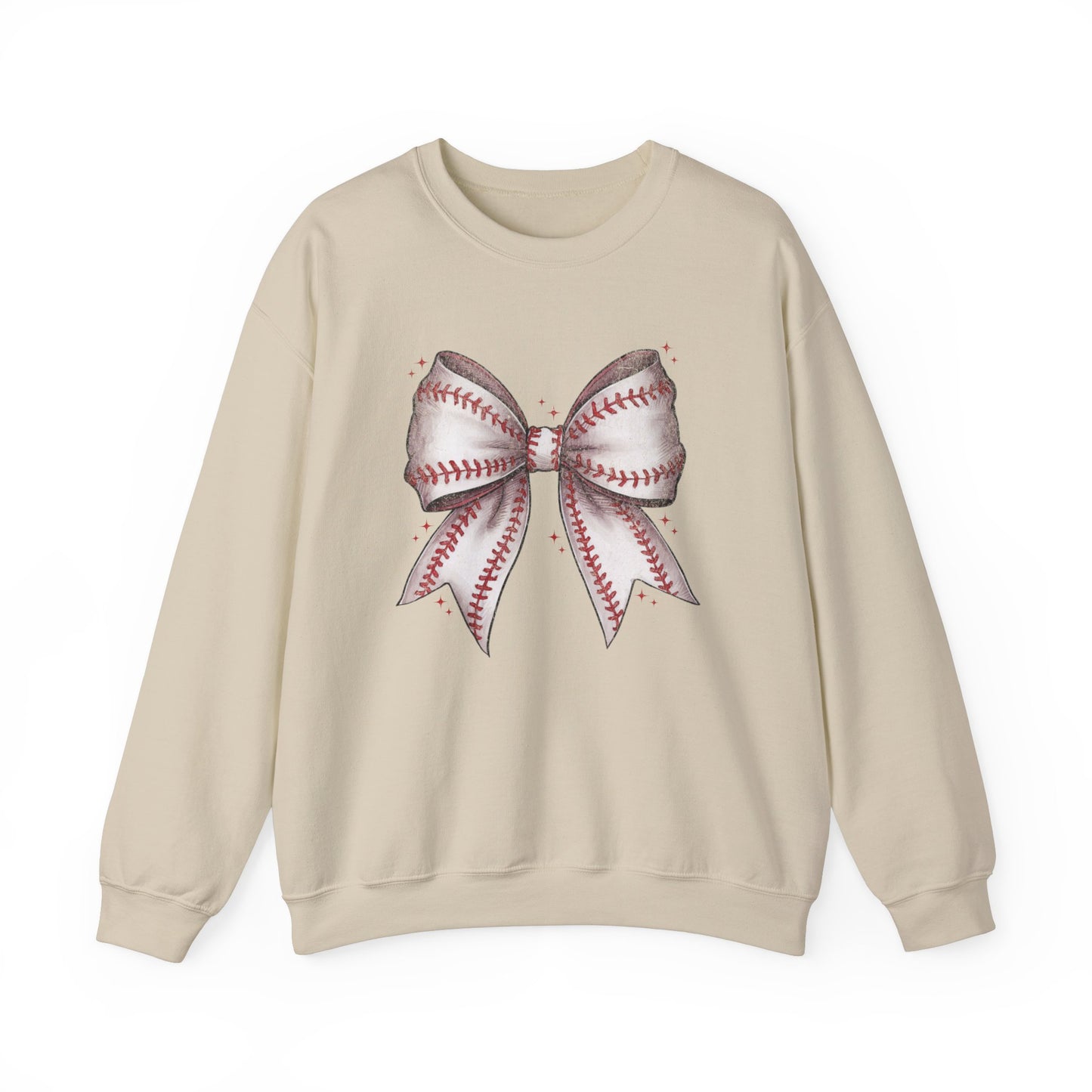 Game Day Baseball Coquette Bow - Unisex Heavy Blend™ Crewneck Sweatshirt