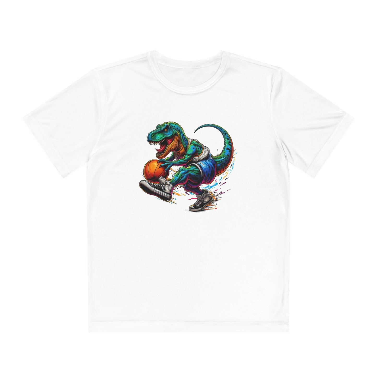 Basketball Dinosaur - Youth Sport-Tek® Competitor™ Tee