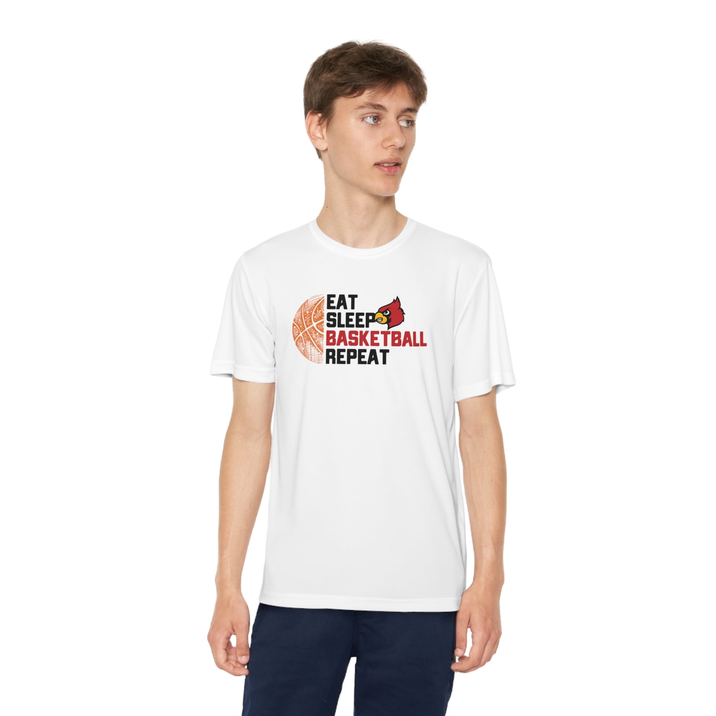 Eat Sleep Basketball Repeat - Youth Sport-Tek® Competitor™ Tee