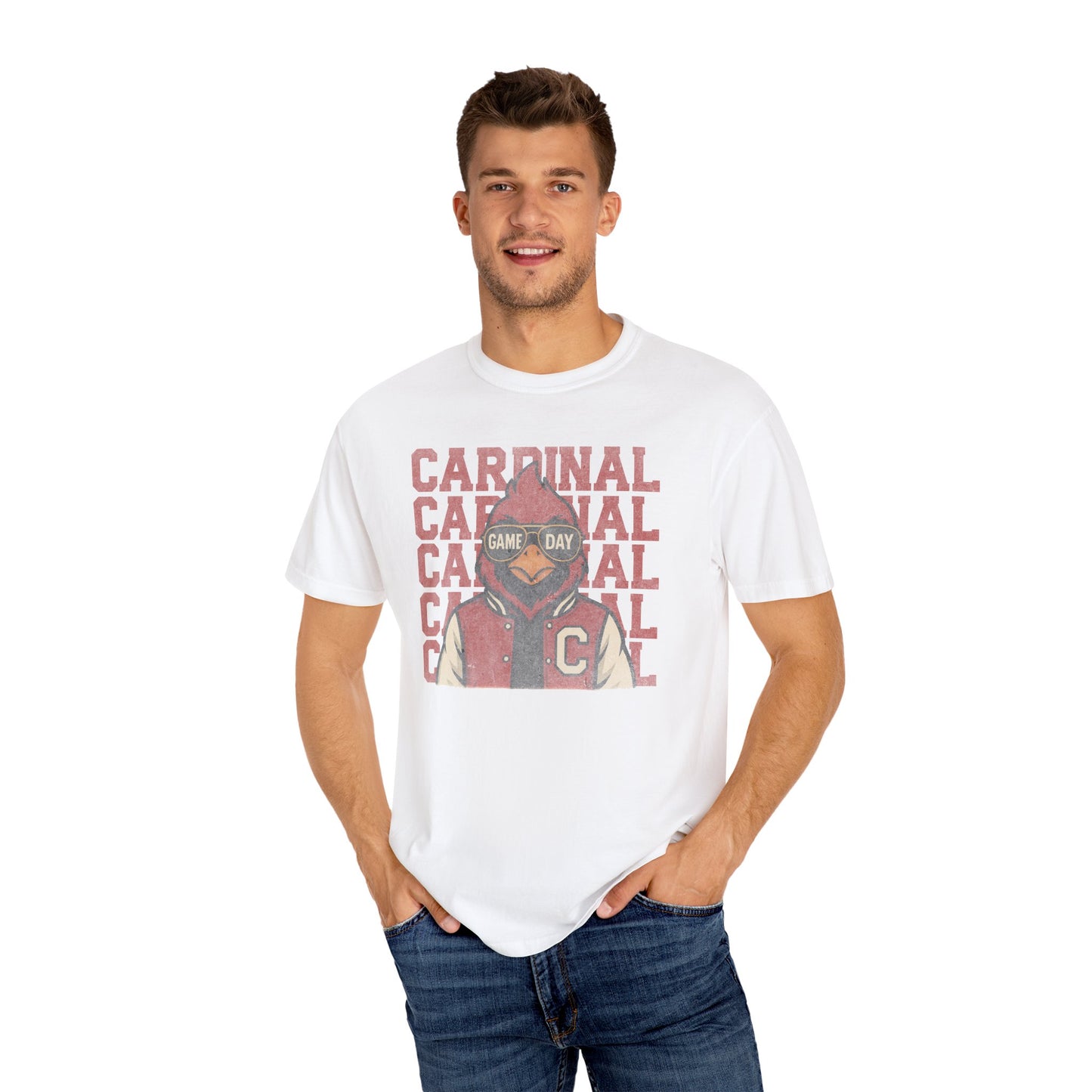 Cardinal Game Day Distressed - Comfort Colors T Shirt