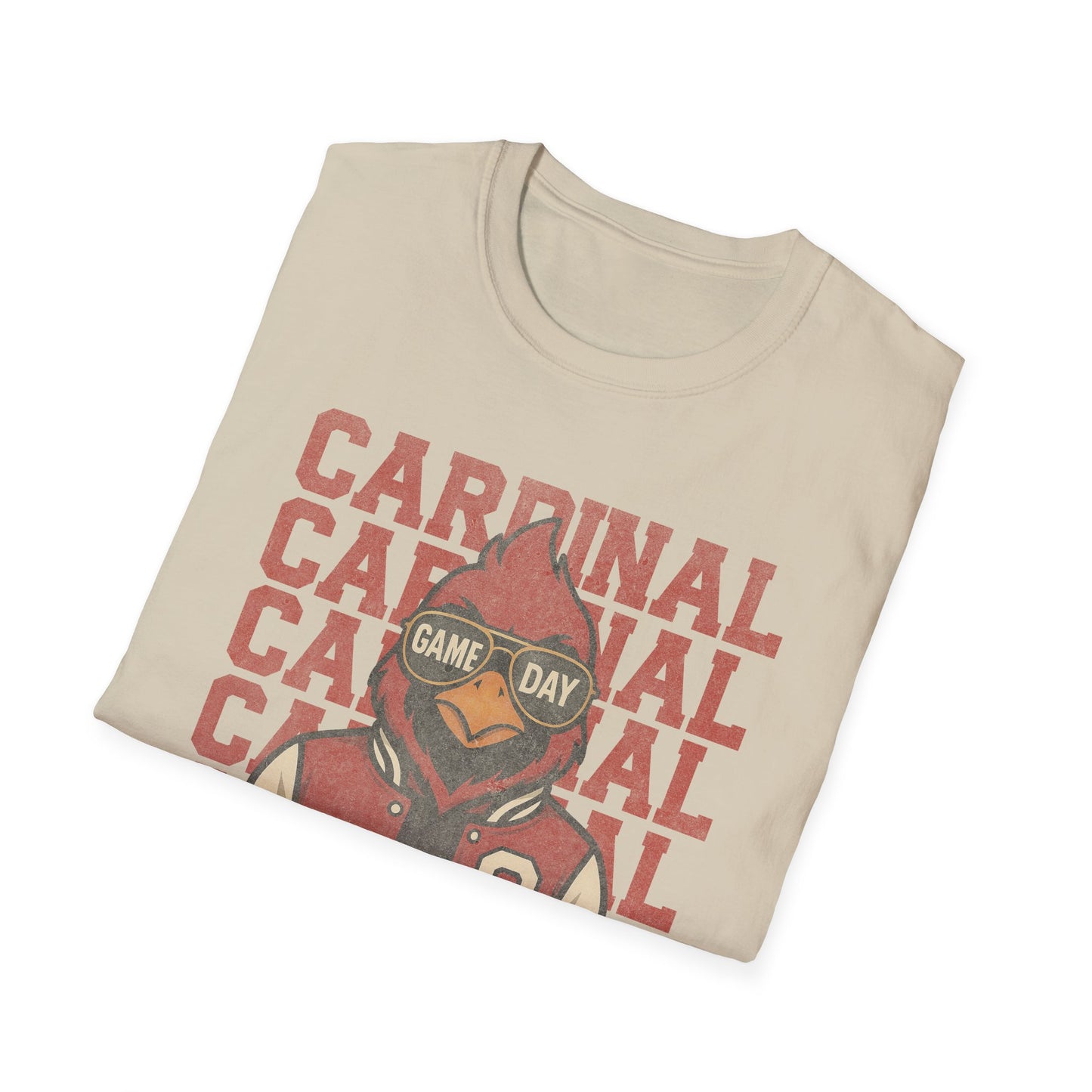 Cardinal Game Day Distressed - Unisex Softstyle T-Shirt