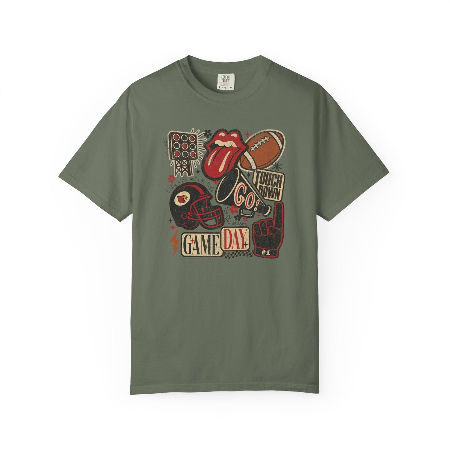 Cardinal Football Collage - Comfort Colors T Shirt