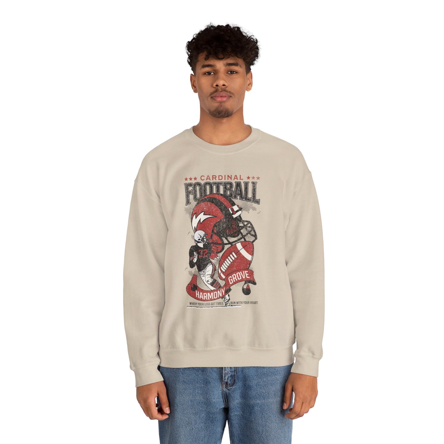 Vintage Cardinal Football - Unisex Heavy Blend™ Crewneck Sweatshirt