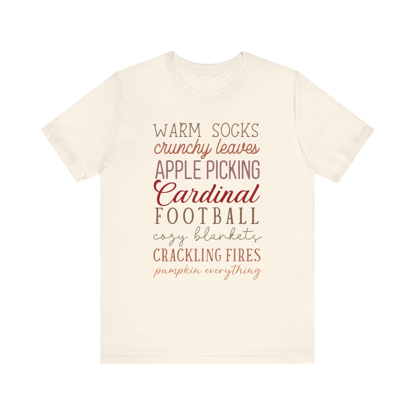 Fall Sayings Cardinal Football - Bella + Canvas Short Sleeve Tee