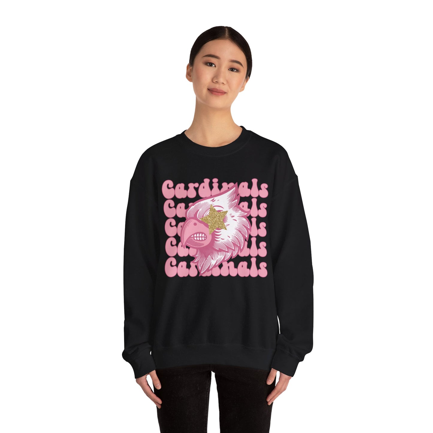 Pink Cardinals Star Eyes - Unisex Heavy Blend™ Crewneck Sweatshirt