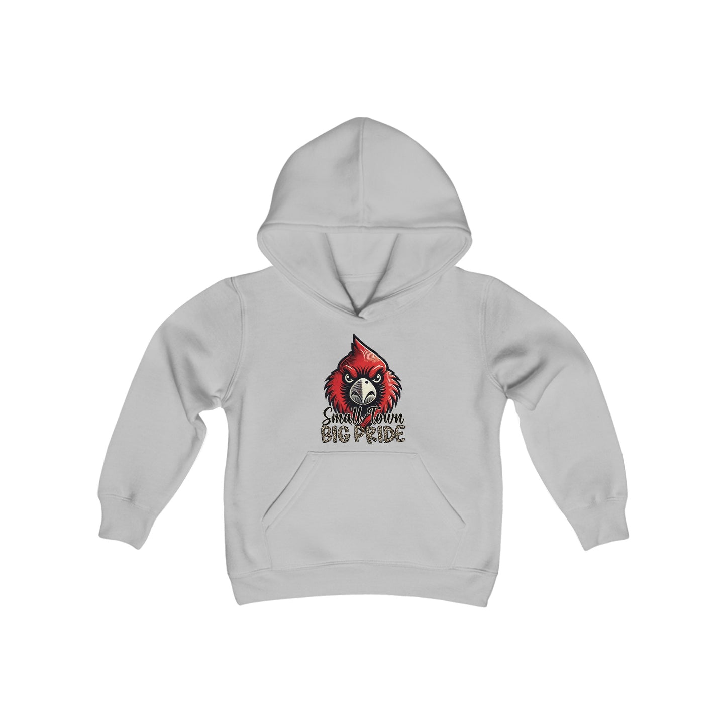 Small Town Big Pride Leopard Text - Youth Heavy Blend Hooded Sweatshirt