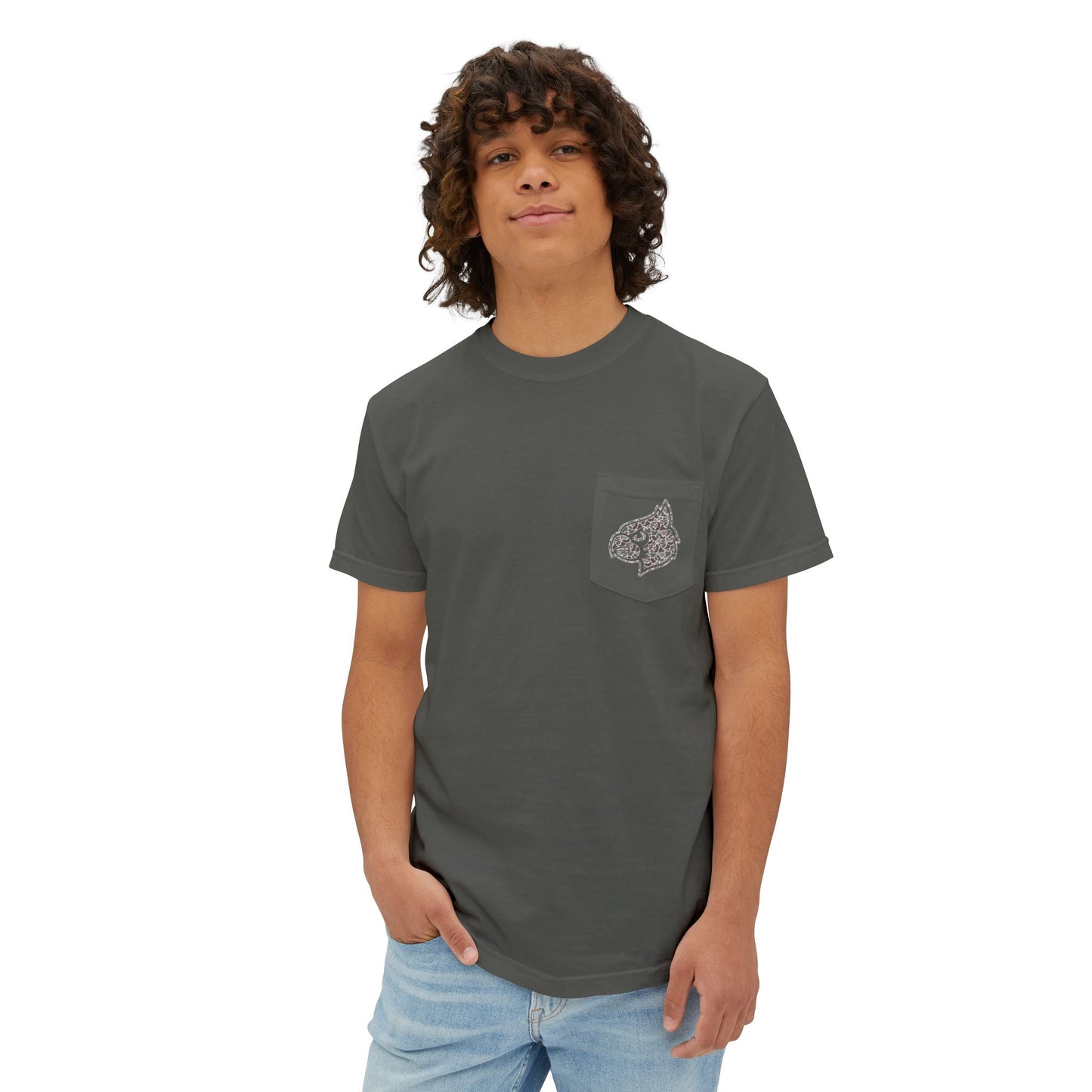 Unisex Pocket T-Shirt Cardinal + HG - Comfort Colors Tshirt