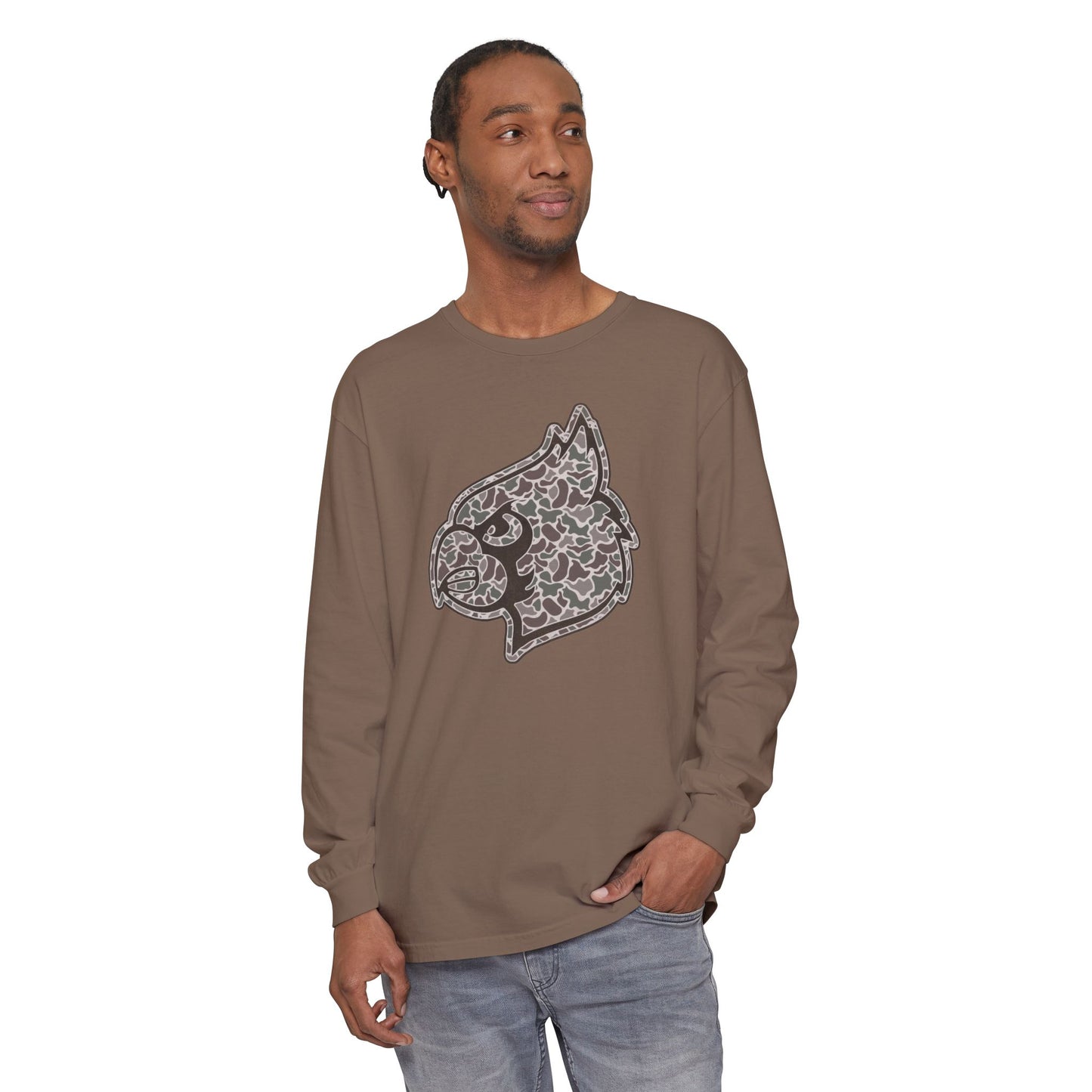 Old School Camo Cardinal - Comfort Colors Long Sleeve T-Shirt