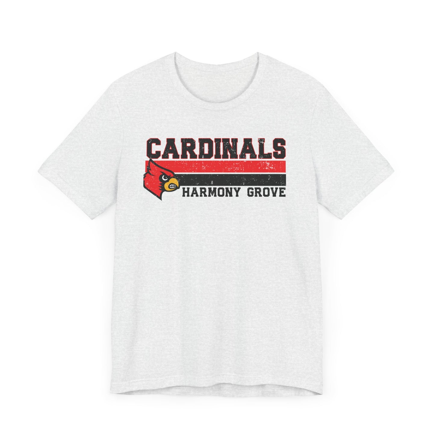 Cardinals Harmony Grove Stripe - Bella + Canvas Short Sleeve Tee
