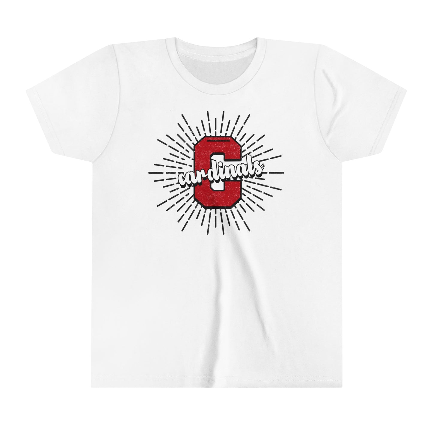 Cardinals Sunburst - Bella + Canvas Youth Tee