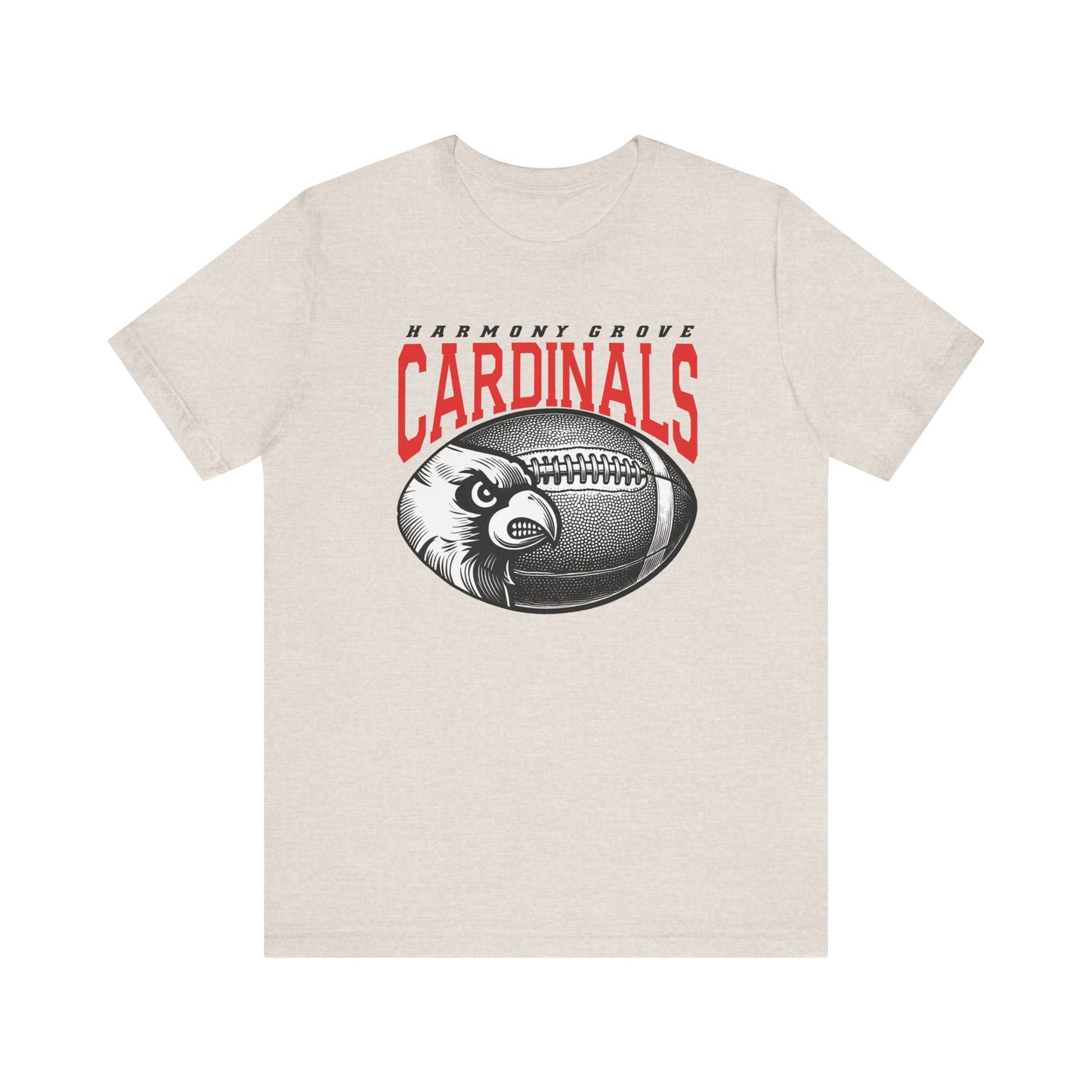 HG Cardinals Football Mascot Inset - Bella + Canvas Short Sleeve Tee