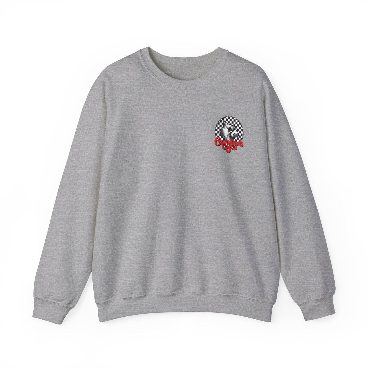 Black and White Check Cardinal Script - Unisex Heavy Blend™ Crewneck Sweatshirt