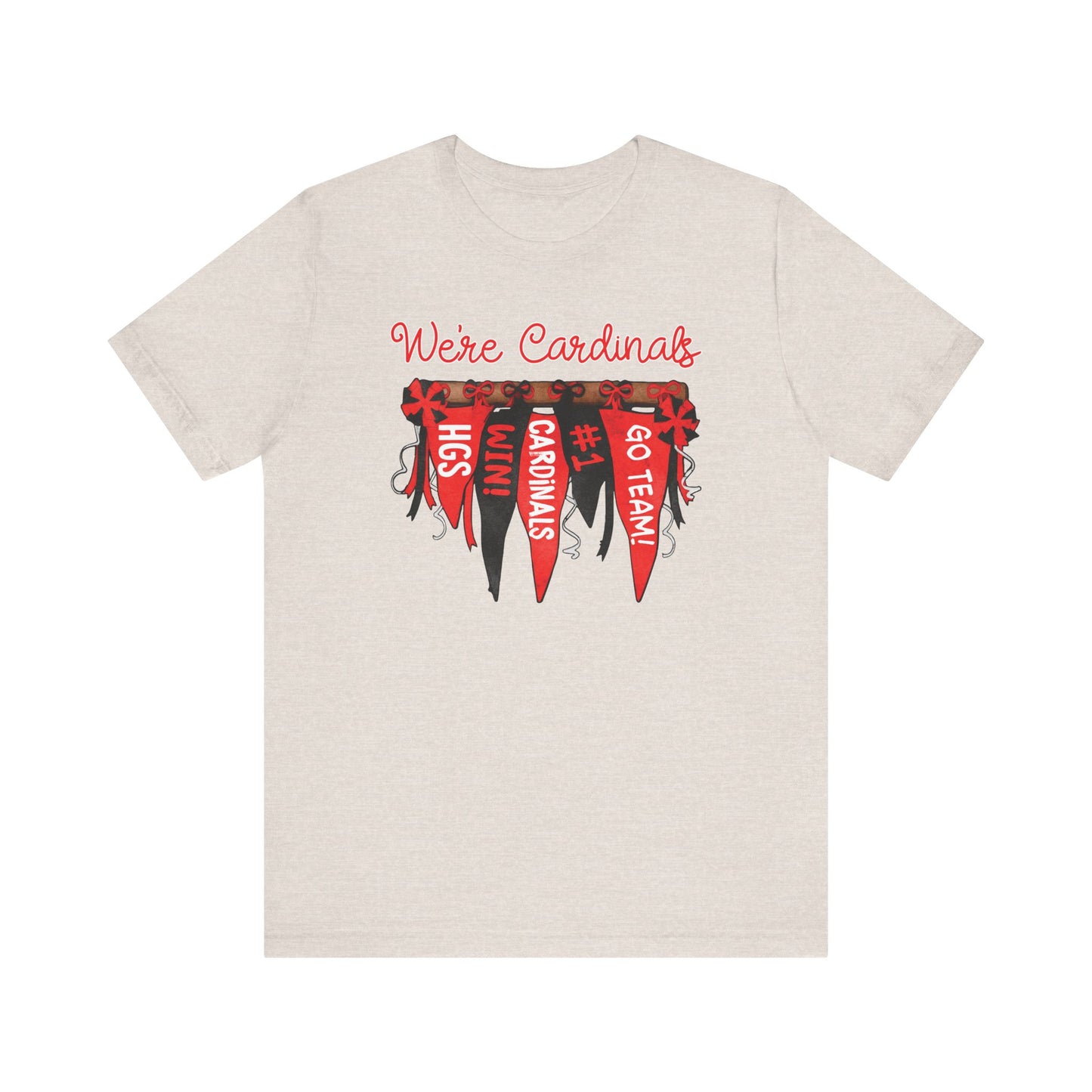 Cardinals Pennant Banner - Bella + Canvas Short Sleeve Tee