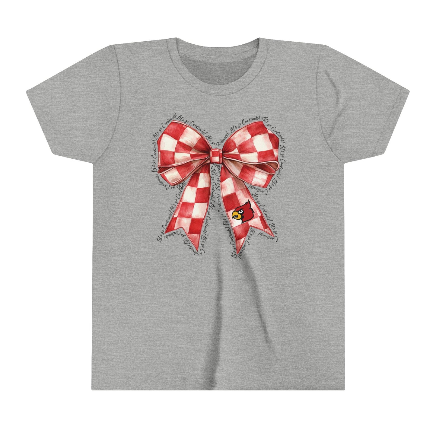 Let's go Cardinals Coquette Bow - Bella + Canvas Youth Tee