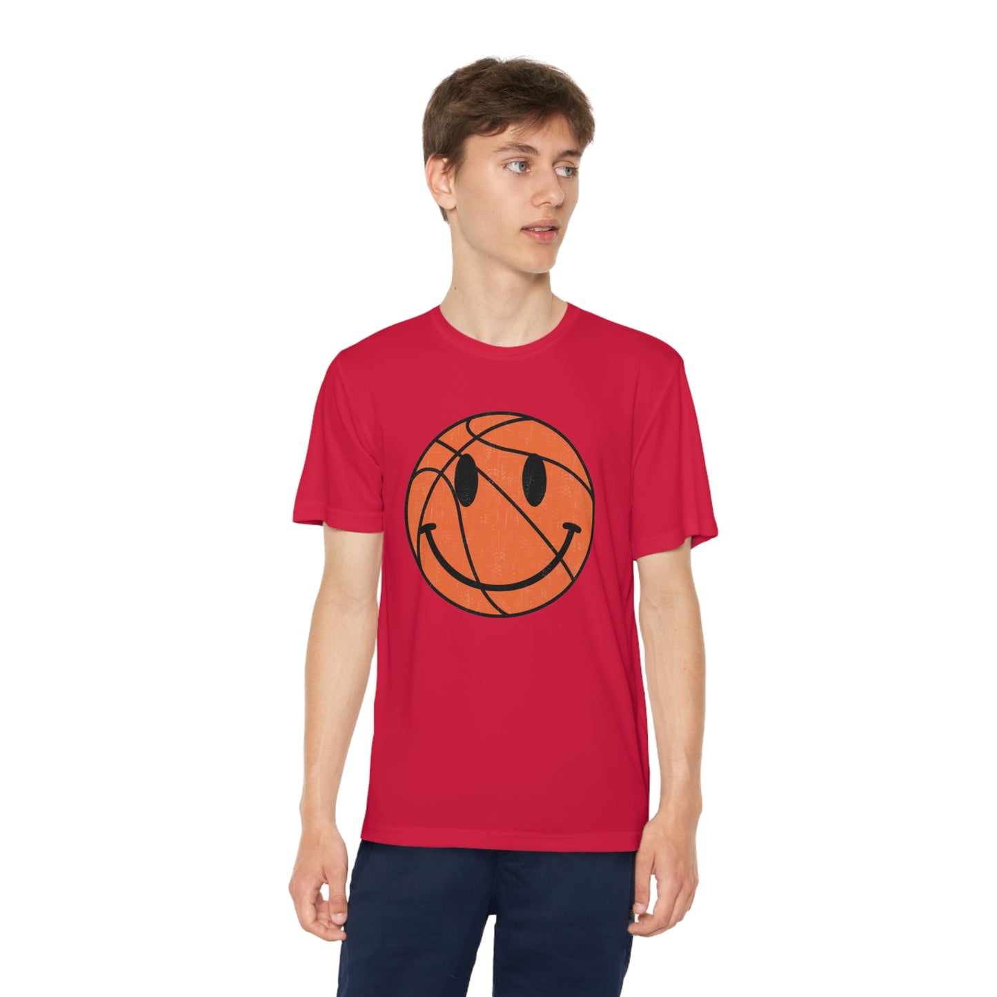 Smiley Face Basketball - Youth Sport-Tek® Competitor™ Tee