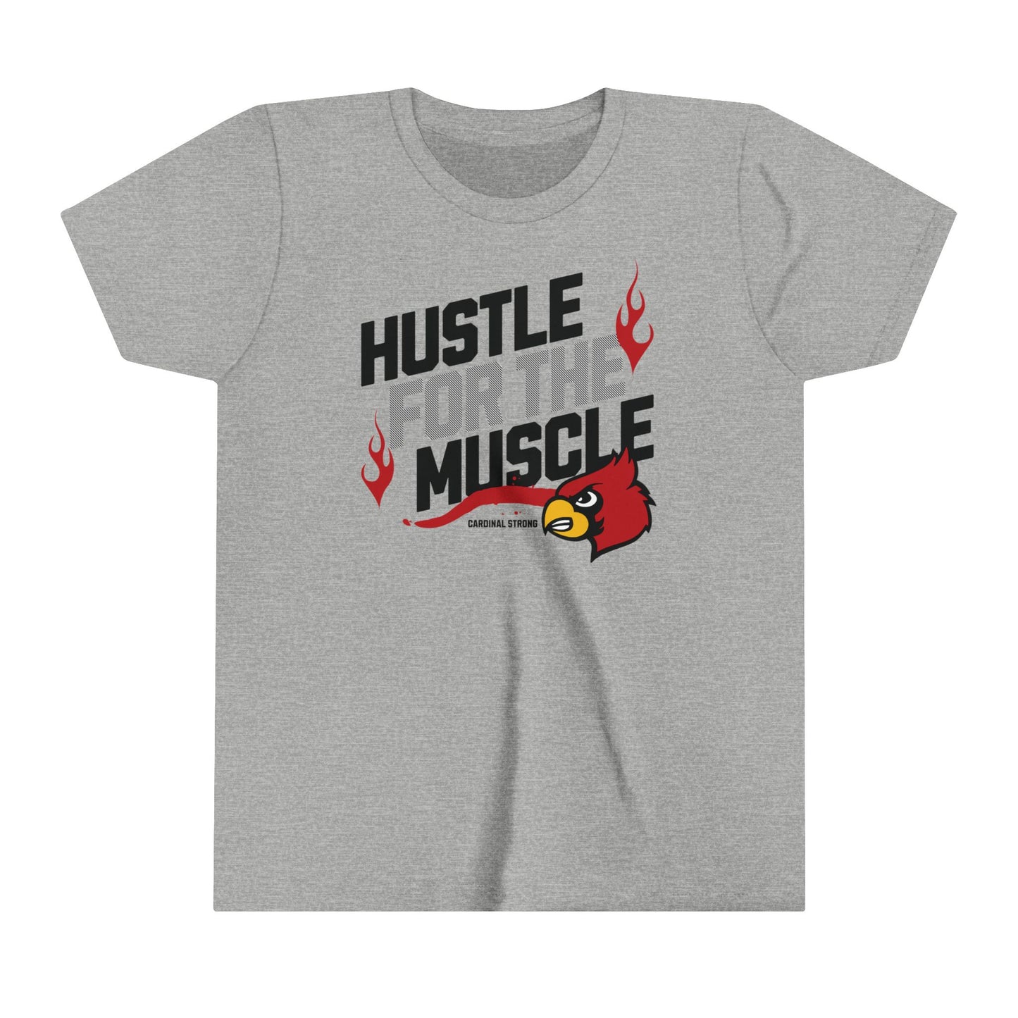 Hustle for the Muscle Cardinal - Bella + Canvas Youth Tee